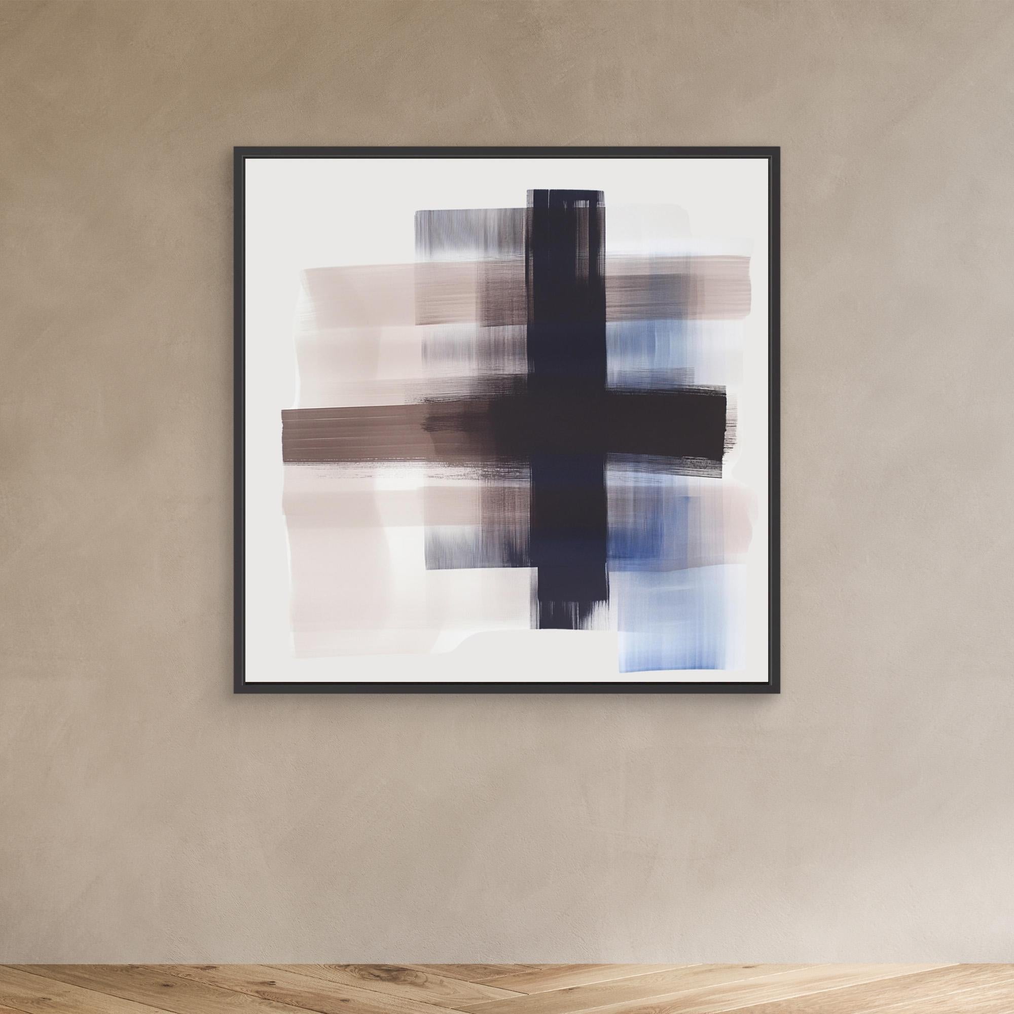 Canvas Print: "Monochrome Motion" - Abstract Minimalist Art modern abstract canvas wall art by Rossetti Art – luxury interior design artwork for living room, bedroom, office – Contemporary Abstract Art Modern Minimalist Decor Neutral Wall Art