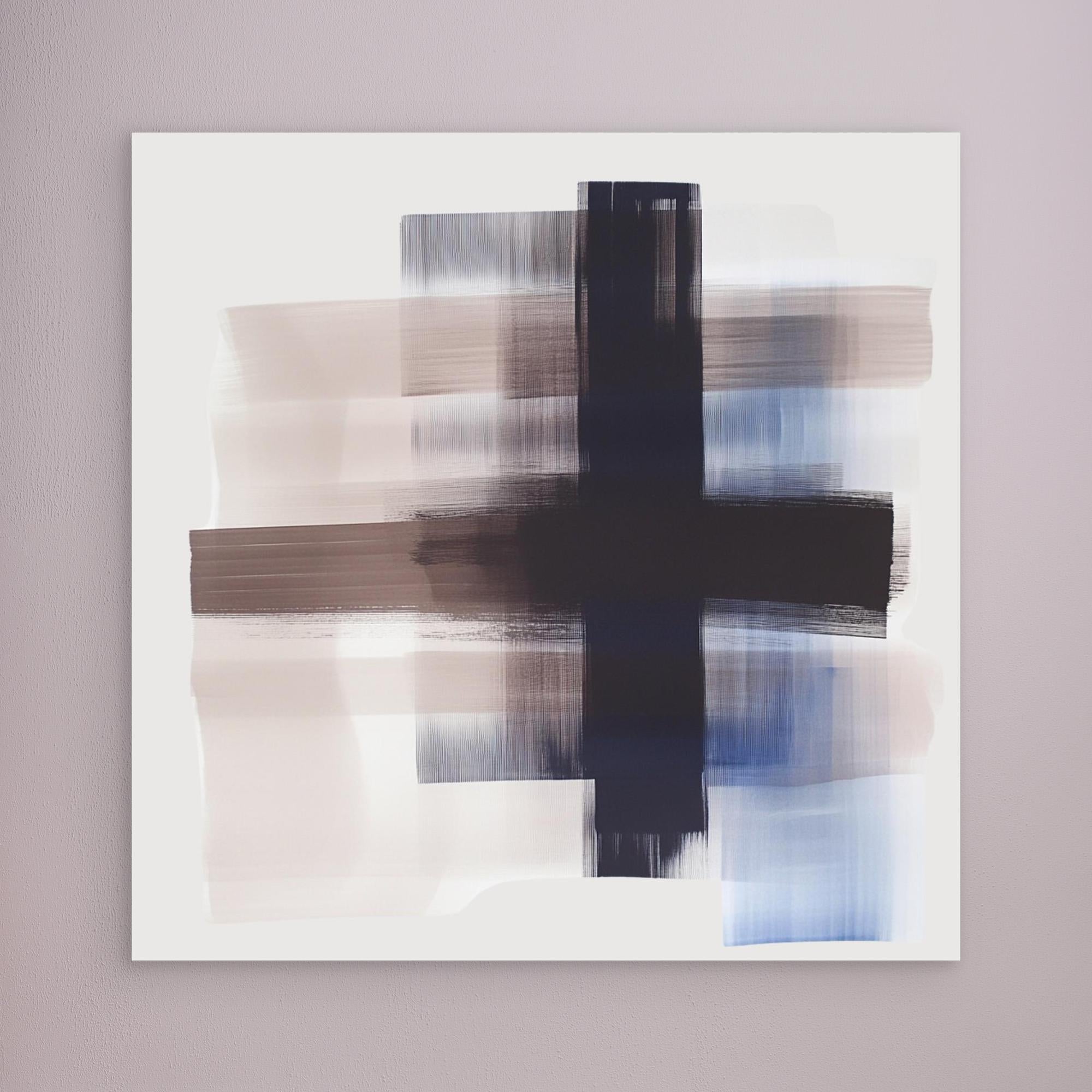 Canvas Print: "Monochrome Motion" - Abstract Minimalist Art modern abstract canvas wall art by Rossetti Art – luxury interior design artwork for living room, bedroom, office – Contemporary Abstract Art Modern Minimalist Decor Neutral Wall Art