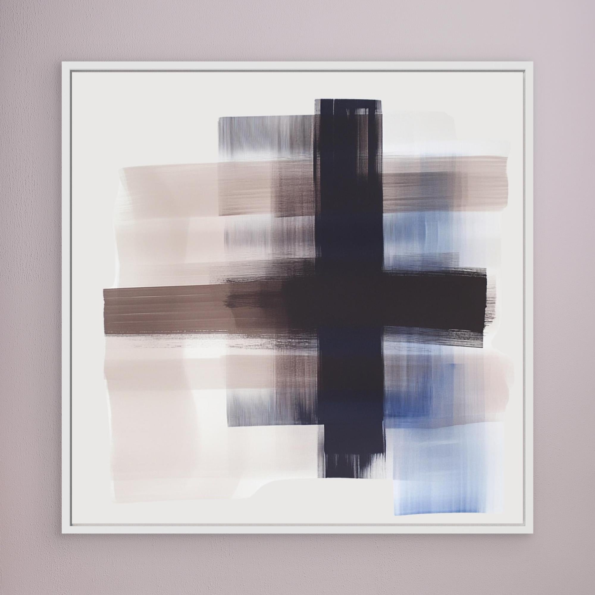 Canvas Print: "Monochrome Motion" - Abstract Minimalist Art modern abstract canvas wall art by Rossetti Art – luxury interior design artwork for living room, bedroom, office – Contemporary Abstract Art Modern Minimalist Decor Neutral Wall Art