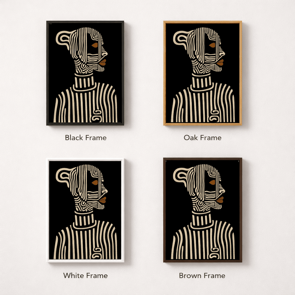Modern black and white abstract art for living room