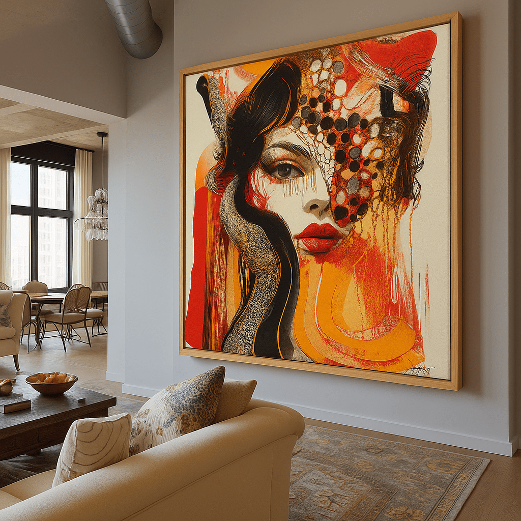 Canvas Print : Mystical Beauty - Handmade Abstract Wall Art | Modern Canvas Painting modern abstract canvas wall art by Rossetti Art – luxury interior design artwork for living room, bedroom, office – Contemporary Artwork handmade wall art Unique Canvas Painting