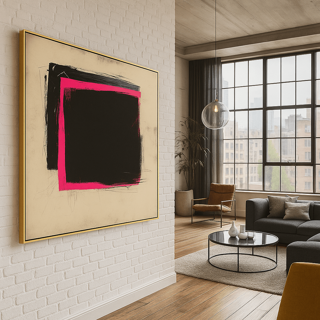 Canvas Print: Neon Frame – Bold Abstract Expressionist Canvas Print | Modern Luxury Wall Art modern abstract canvas wall art by Rossetti Art – luxury interior design artwork for living room, bedroom, office – abstract wall art canvas print art Chiara Rossetti
