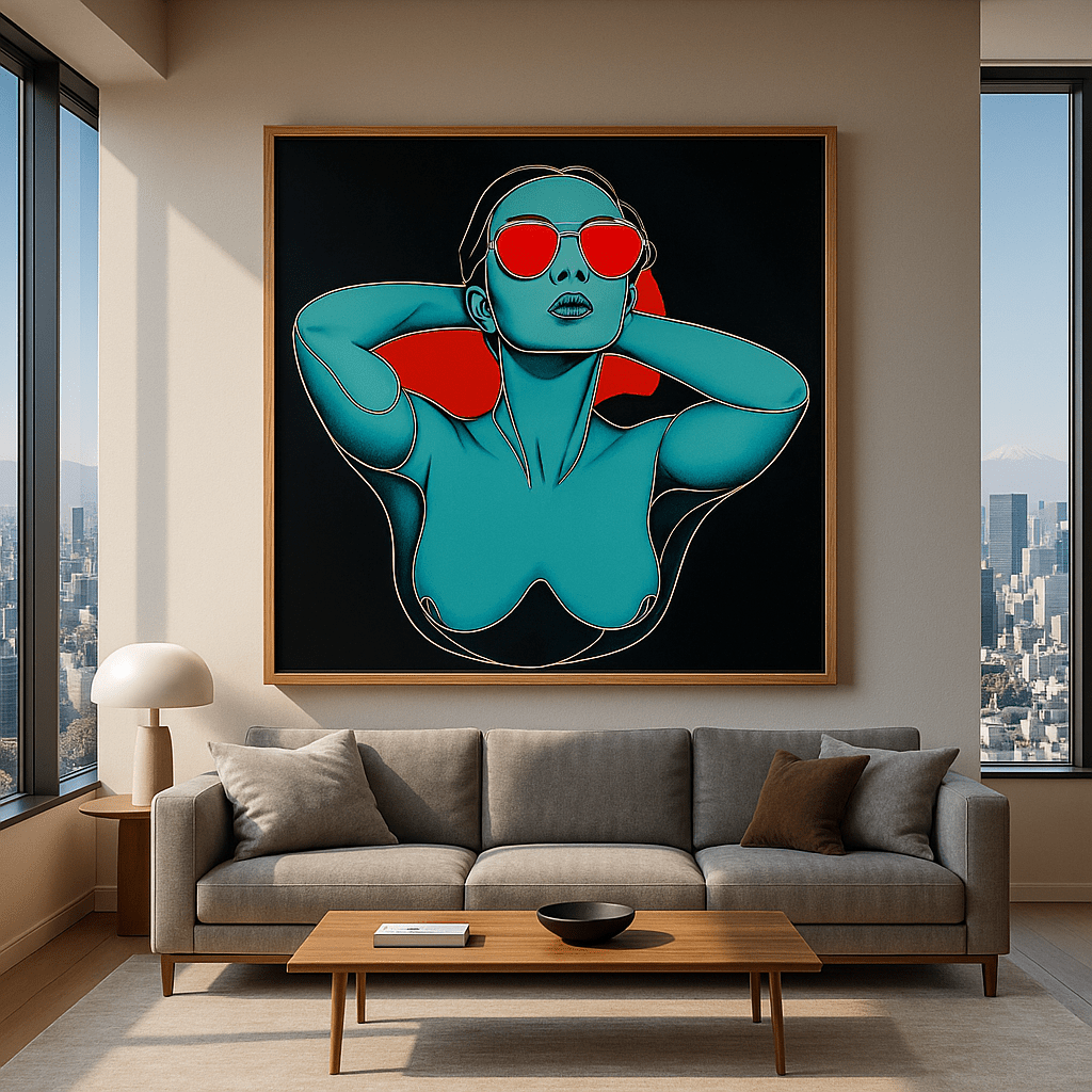 Canvas Print: "Neon Muse" - Bold Modern Pop Art Wall Decor modern abstract canvas wall art by Rossetti Art – luxury interior design artwork for living room, bedroom, office – Abstract Canvas Art Abstract Canvas Print canvas print for walls