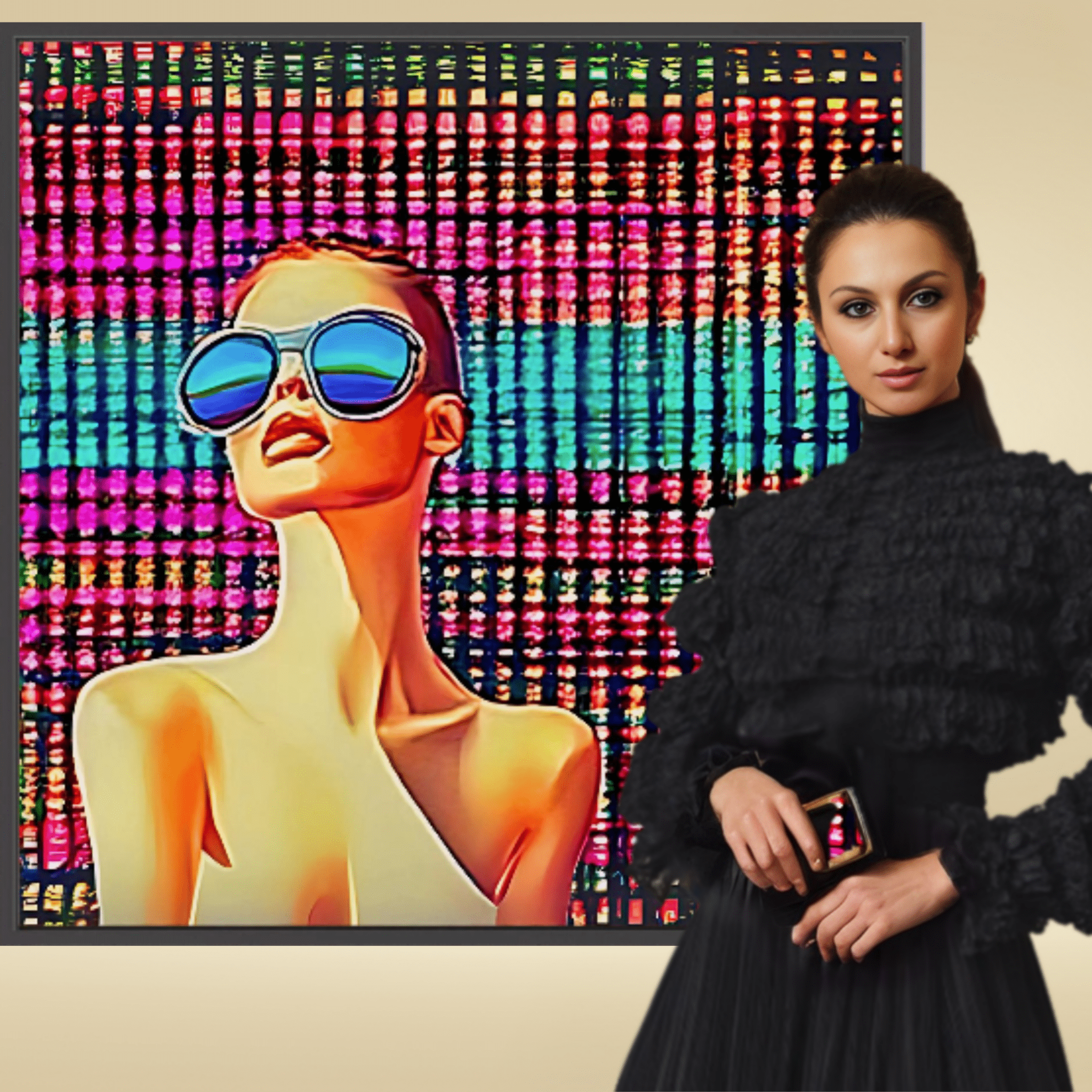 Canvas Print: "Neon Vision" – Futuristic Pop Art Wall Decor modern abstract canvas wall art by Rossetti Art – luxury interior design artwork for living room, bedroom, office – handmade pop art Modern Pop Art Pop Art Canvas