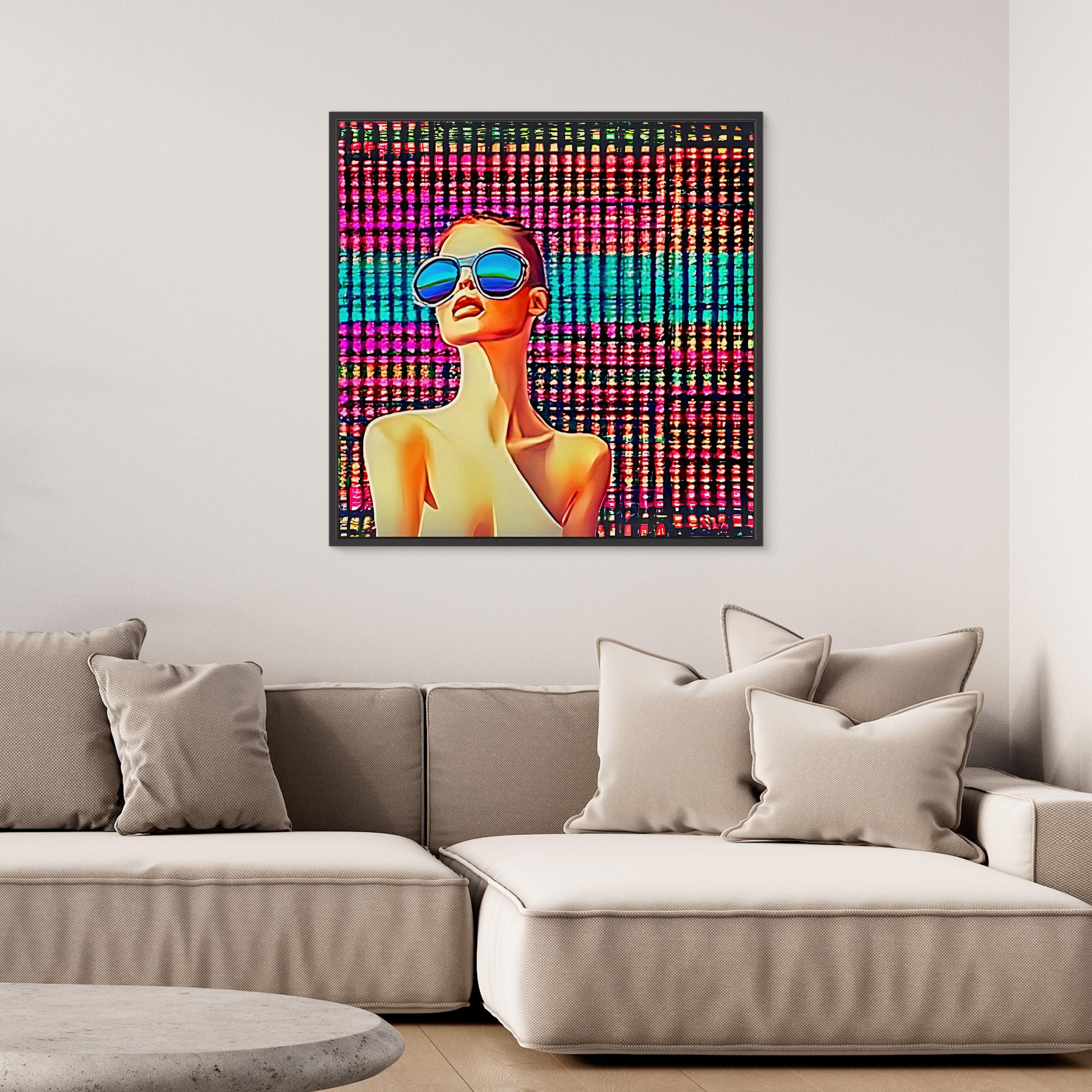 Canvas Print: "Neon Vision" – Futuristic Pop Art Wall Decor modern abstract canvas wall art by Rossetti Art – luxury interior design artwork for living room, bedroom, office – handmade pop art Modern Pop Art Pop Art Canvas