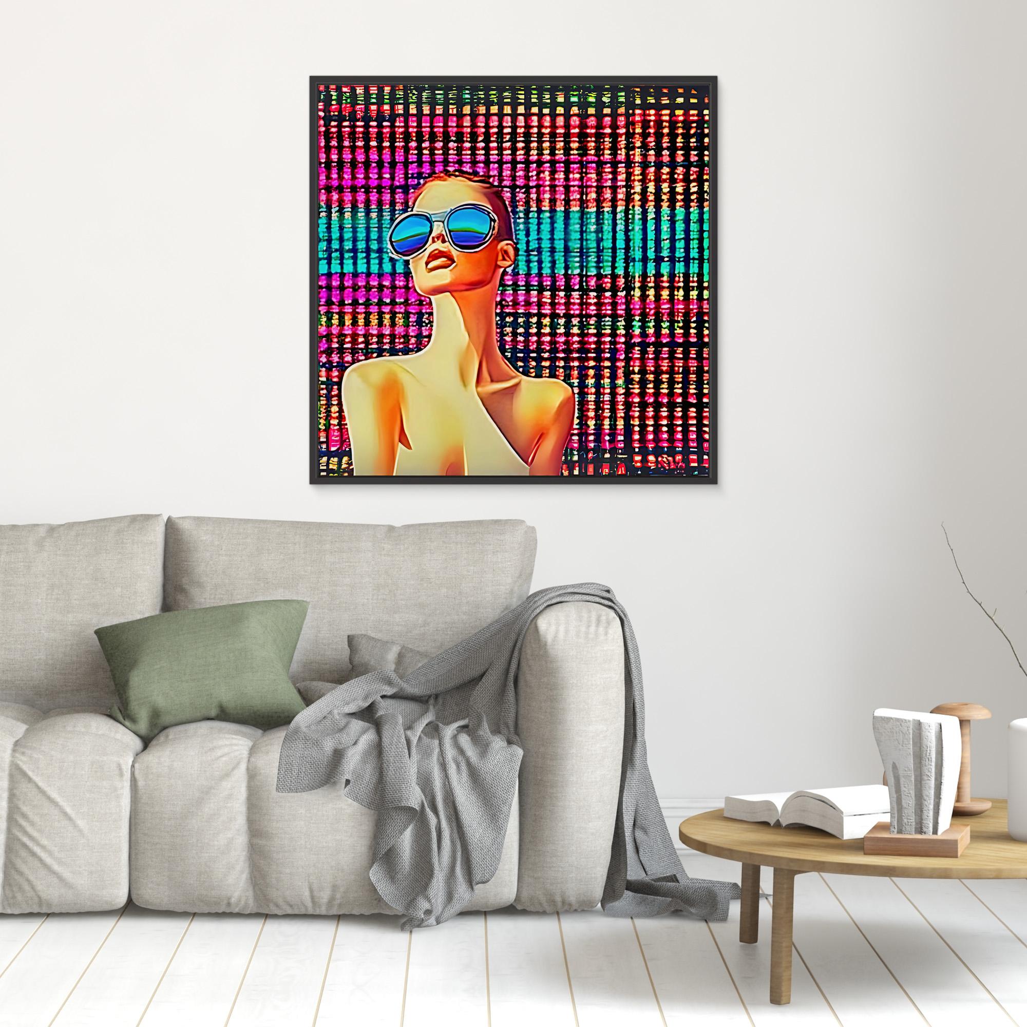 Canvas Print: "Neon Vision" – Futuristic Pop Art Wall Decor modern abstract canvas wall art by Rossetti Art – luxury interior design artwork for living room, bedroom, office – handmade pop art Modern Pop Art Pop Art Canvas