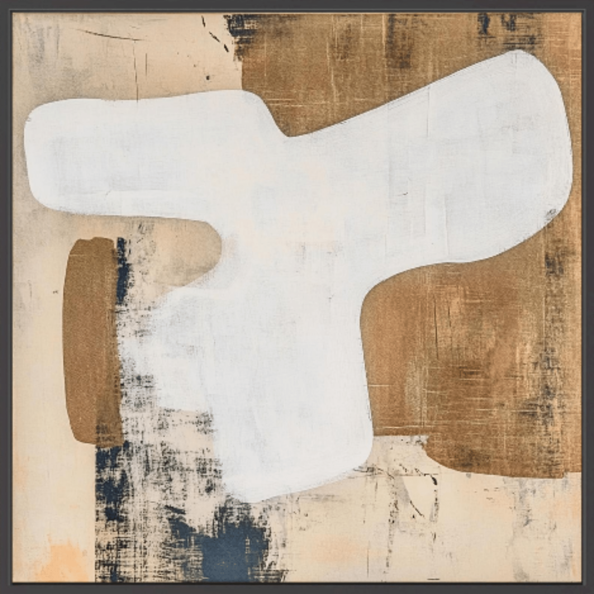 Canvas Print: "Neutral Essence" – Minimalist Abstract Earth - Tone Art modern abstract canvas wall art by Rossetti Art – luxury interior design artwork for living room, bedroom, office – Contemporary Art for Sale contemporary art piece Contemporary art print