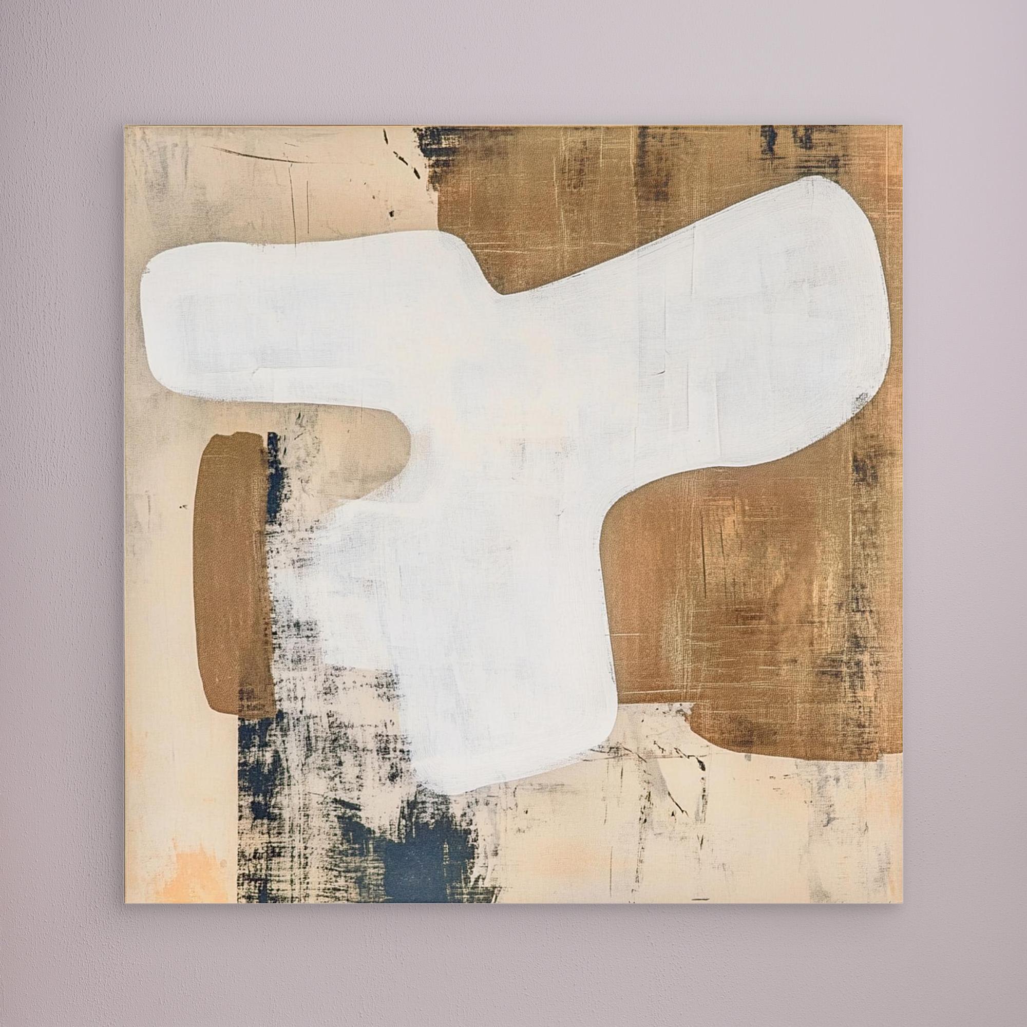 Canvas Print: "Neutral Essence" – Minimalist Abstract Earth - Tone Art modern abstract canvas wall art by Rossetti Art – luxury interior design artwork for living room, bedroom, office – Contemporary Art for Sale contemporary art piece Contemporary art print