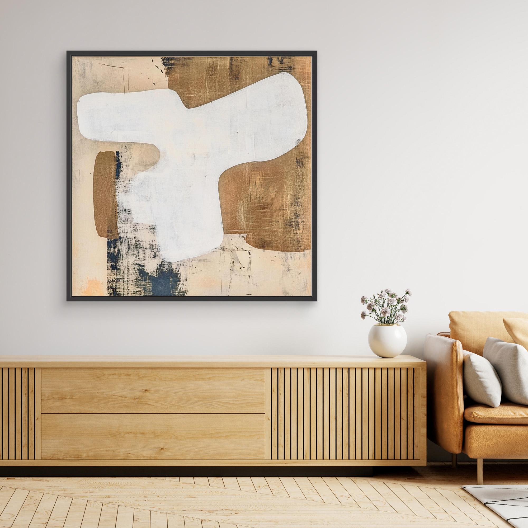 Canvas Print: "Neutral Essence" – Minimalist Abstract Earth - Tone Art modern abstract canvas wall art by Rossetti Art – luxury interior design artwork for living room, bedroom, office – Contemporary Art for Sale contemporary art piece Contemporary art print