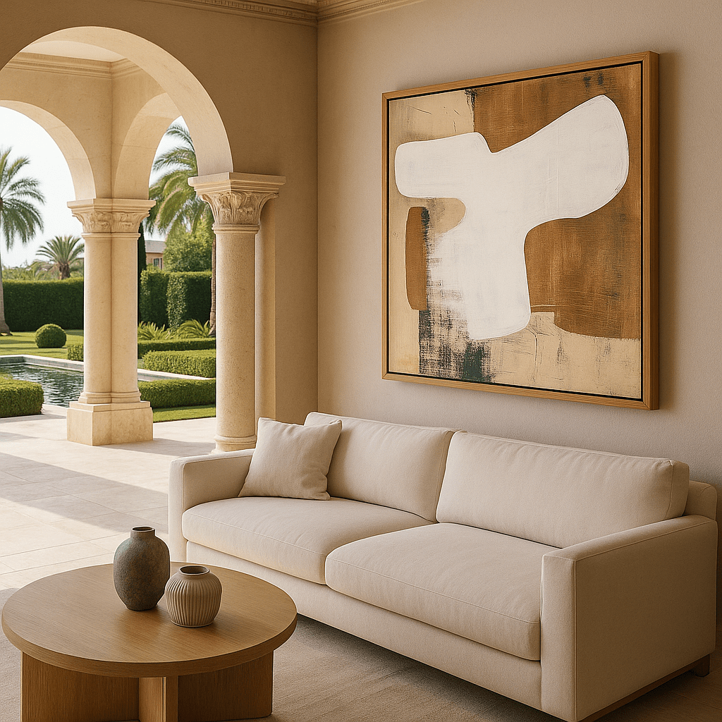 Canvas Print: "Neutral Essence" – Minimalist Abstract Earth - Tone Art modern abstract canvas wall art by Rossetti Art – luxury interior design artwork for living room, bedroom, office – Contemporary Art for Sale contemporary art piece Contemporary art print