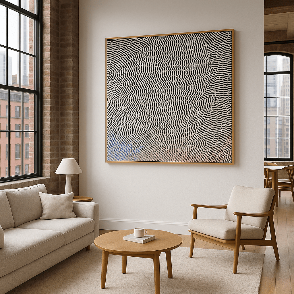 Canvas Print: Optical Rhythm – Abstract Illusion Art for Modern Interiors modern abstract canvas wall art by Rossetti Art – luxury interior design artwork for living room, bedroom, office – Contemporary Art for Sale contemporary art piece Contemporary art print
