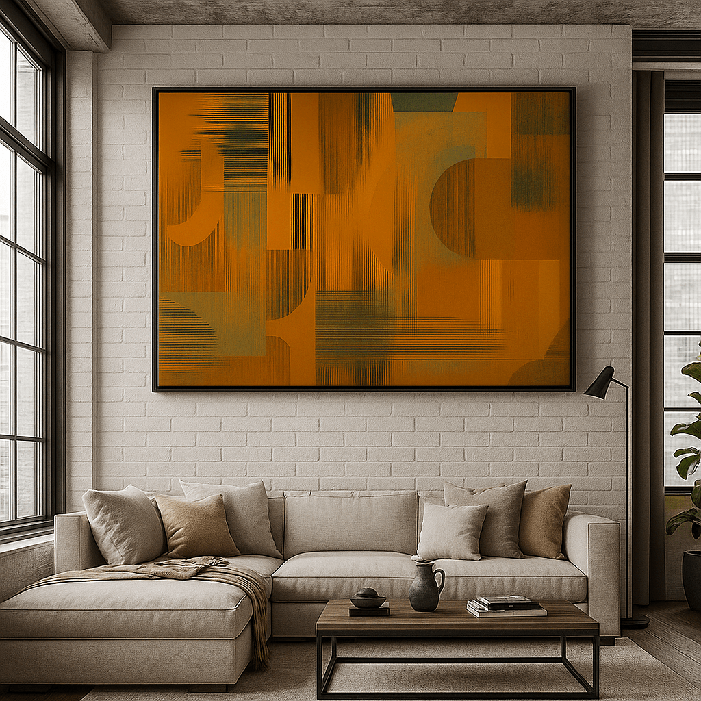 Canvas Print : Orange Burnt Noise – Modern Orange Abstract Art - Chiara Rossetti
