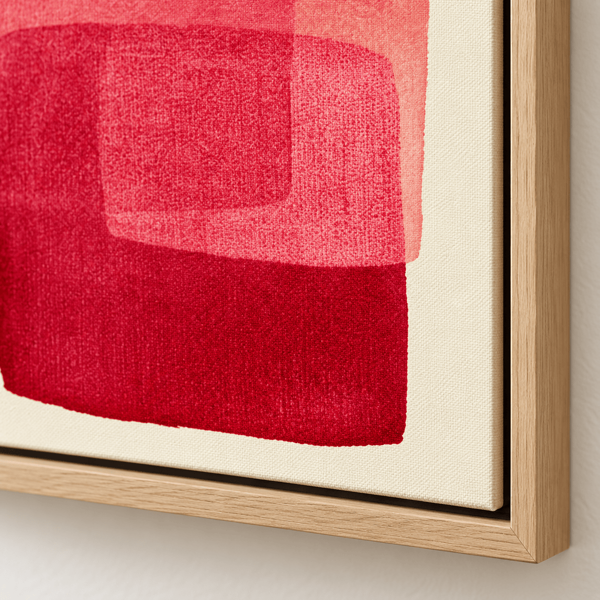 Pink Abstract Wall Art – Rose Veils canvas corner detail by Rossetti Art