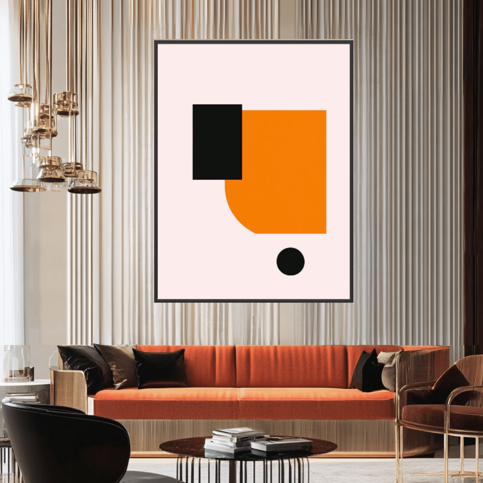 Canvas Print: "Pink Bold Balance" - Minimalist Geometric Wall Art modern abstract canvas wall art by Rossetti Art – luxury interior design artwork for living room, bedroom, office – Contemporary Art for Sale contemporary art piece Contemporary art print