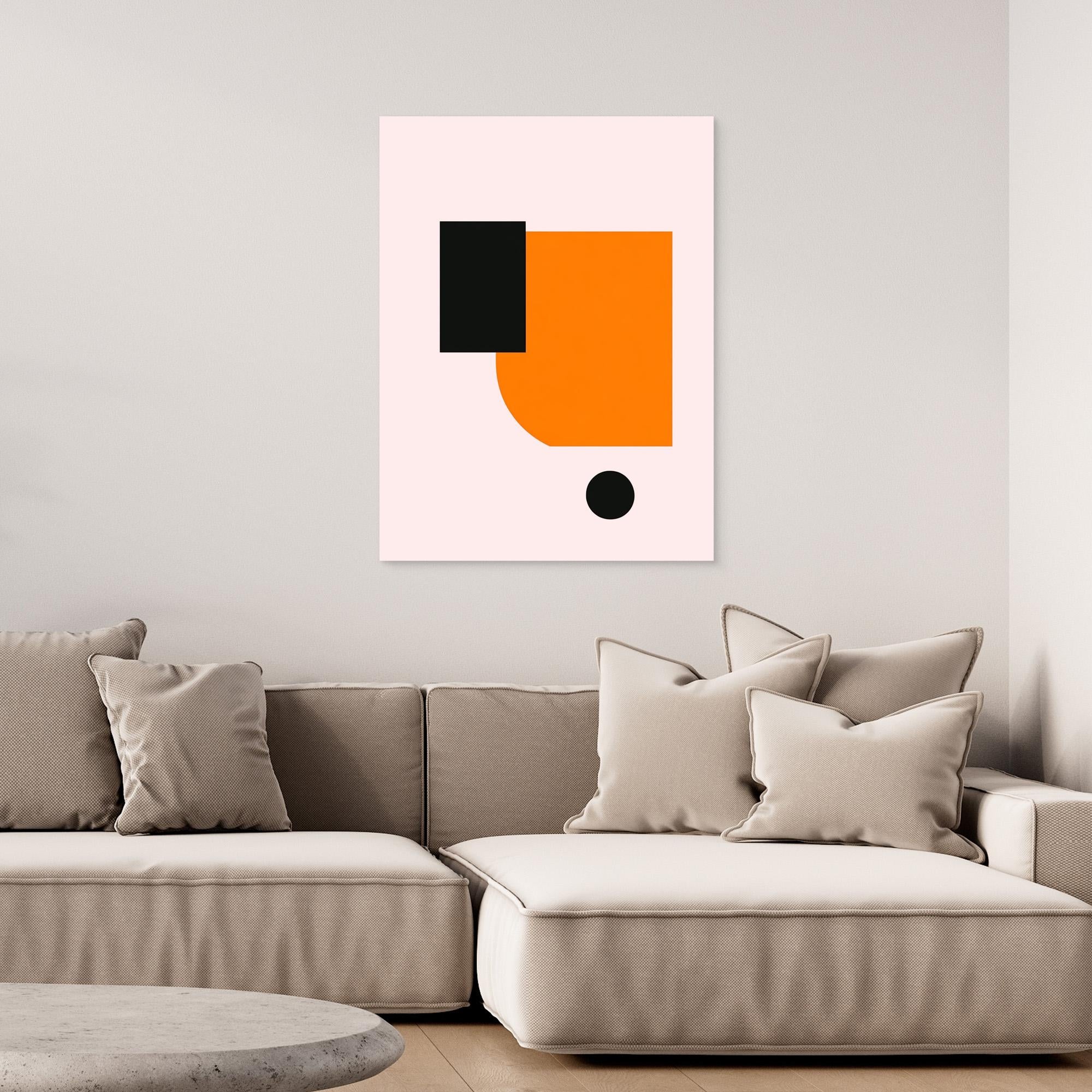 Canvas Print: "Pink Bold Balance" - Minimalist Geometric Wall Art modern abstract canvas wall art by Rossetti Art – luxury interior design artwork for living room, bedroom, office – Contemporary Art for Sale contemporary art piece Contemporary art print