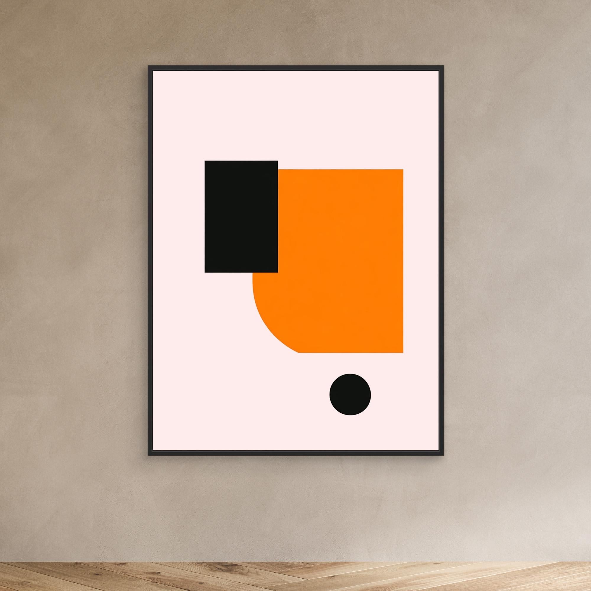 Canvas Print: "Pink Bold Balance" - Minimalist Geometric Wall Art modern abstract canvas wall art by Rossetti Art – luxury interior design artwork for living room, bedroom, office – Contemporary Art for Sale contemporary art piece Contemporary art print