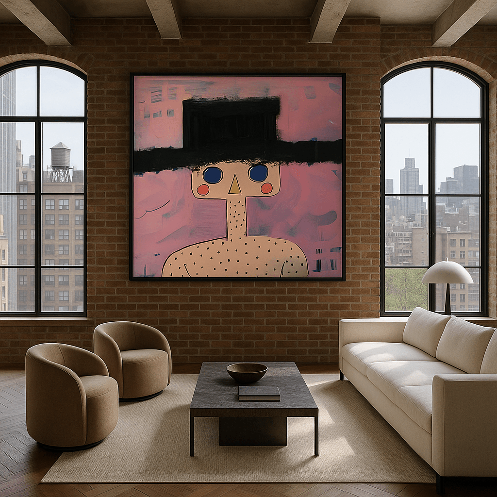 Canvas Print : "Playful Muse" - Whimsical Art Print modern abstract canvas wall art by Rossetti Art – luxury interior design artwork for living room, bedroom, office – contemporary art piece Contemporary Canvas Art Contemporary canvas print