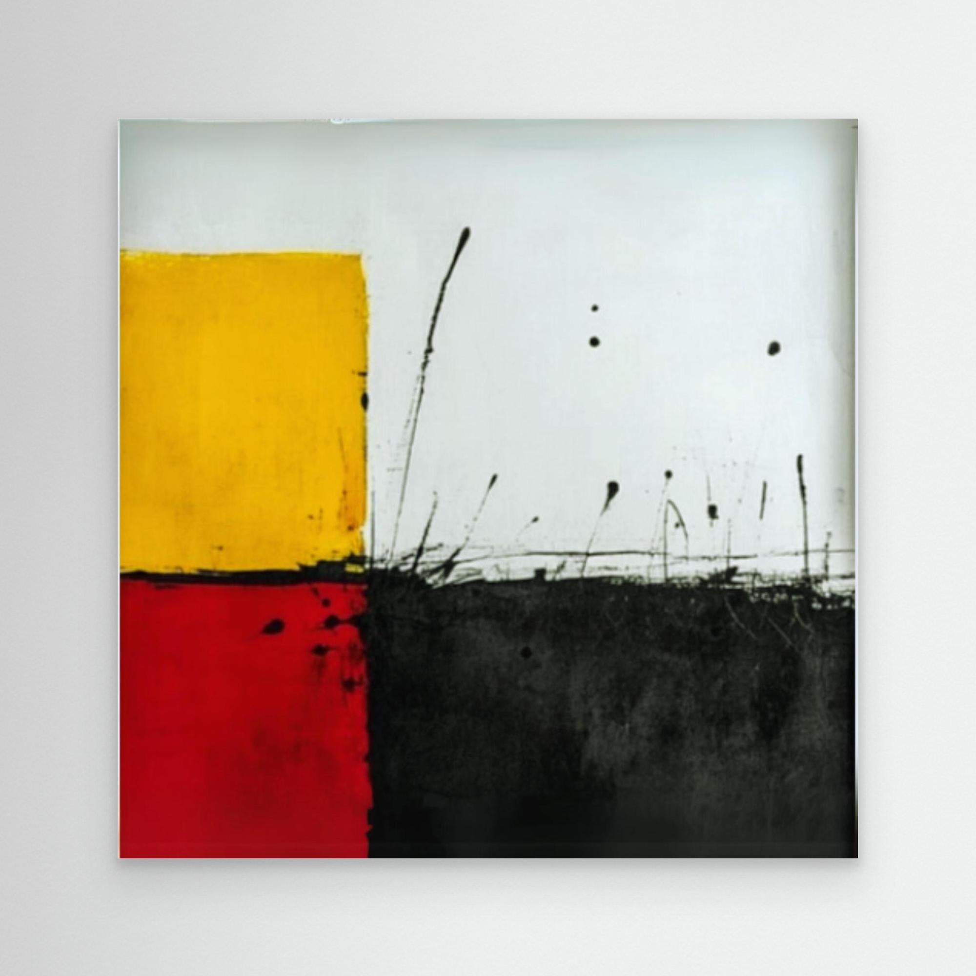 Canvas Print: "Primary Impressions - Abstract Color Fields Art modern abstract canvas wall art by Rossetti Art – luxury interior design artwork for living room, bedroom, office – Abstract Color Blocks Bold Wall Art Contemporary Abstract Design