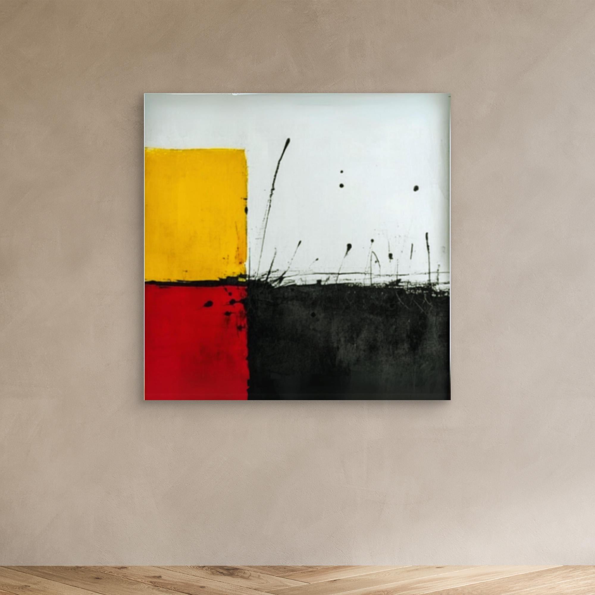 Canvas Print: "Primary Impressions - Abstract Color Fields Art modern abstract canvas wall art by Rossetti Art – luxury interior design artwork for living room, bedroom, office – Abstract Color Blocks Bold Wall Art Contemporary Abstract Design