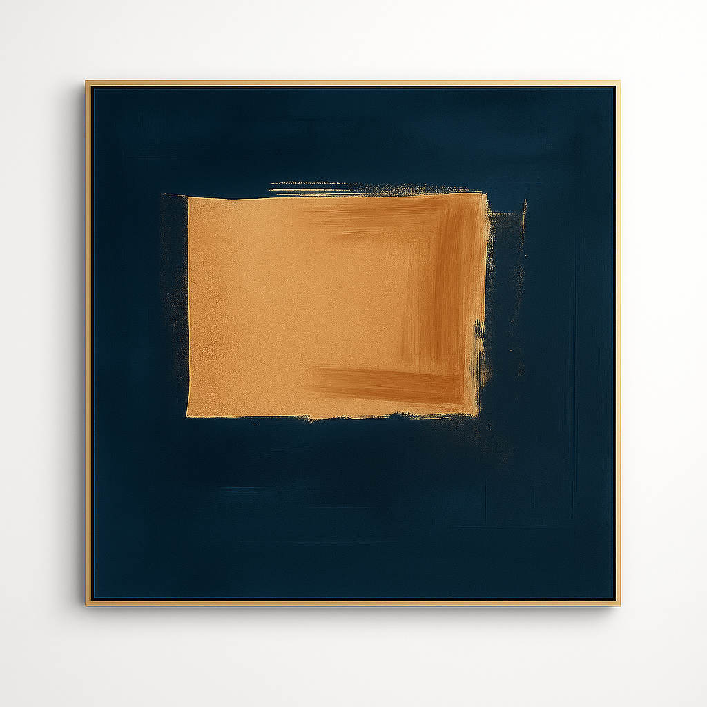 Canvas Print: Quiet Balance - Minimalist Navy and Beige Abstract Canvas modern abstract canvas wall art by Rossetti Art – luxury interior design artwork for living room, bedroom, office – abstract wall art canvas print art Chiara Rossetti