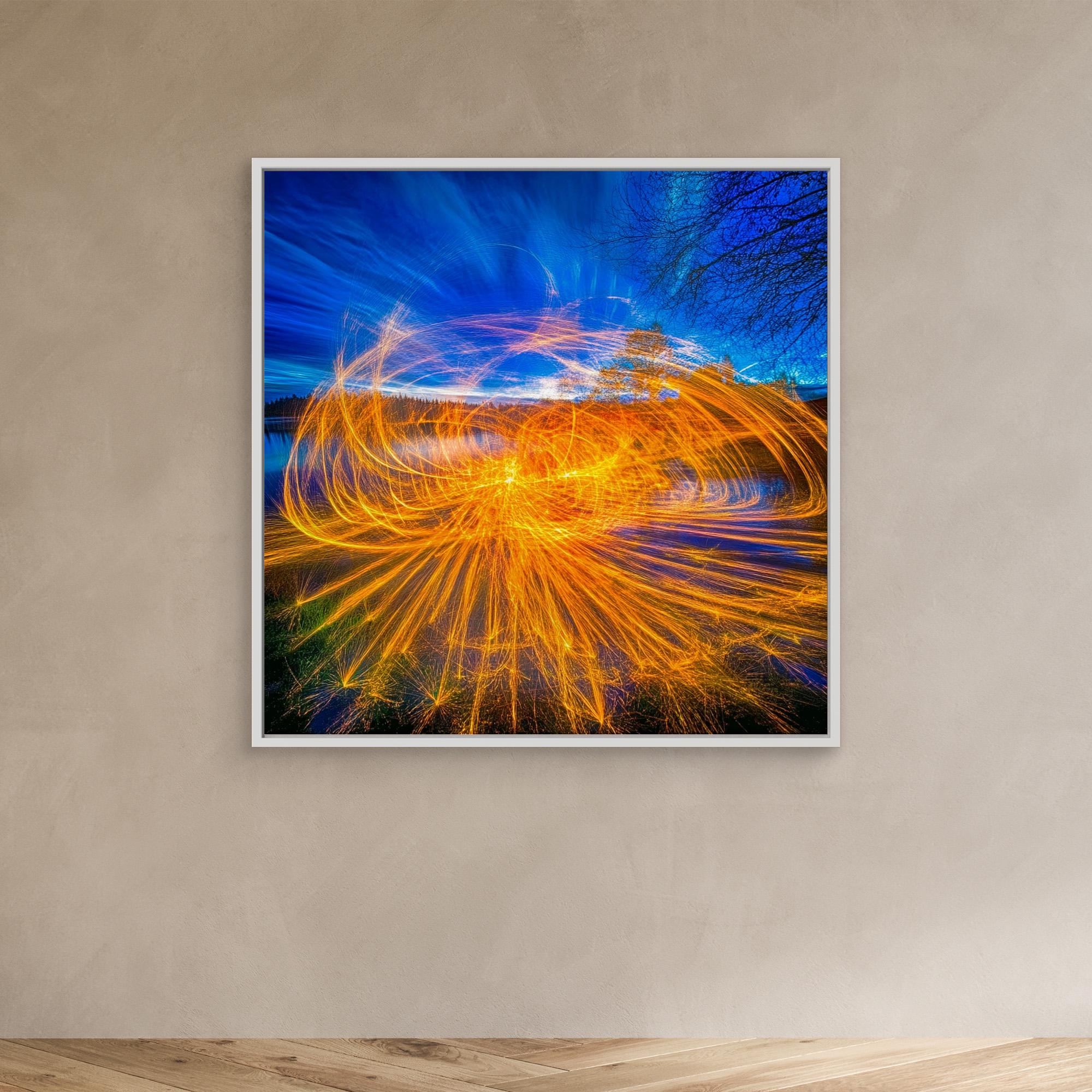 Canvas Print : Radiant Blaze - Abstract Firelight Wall Art - Chiara Rossetti