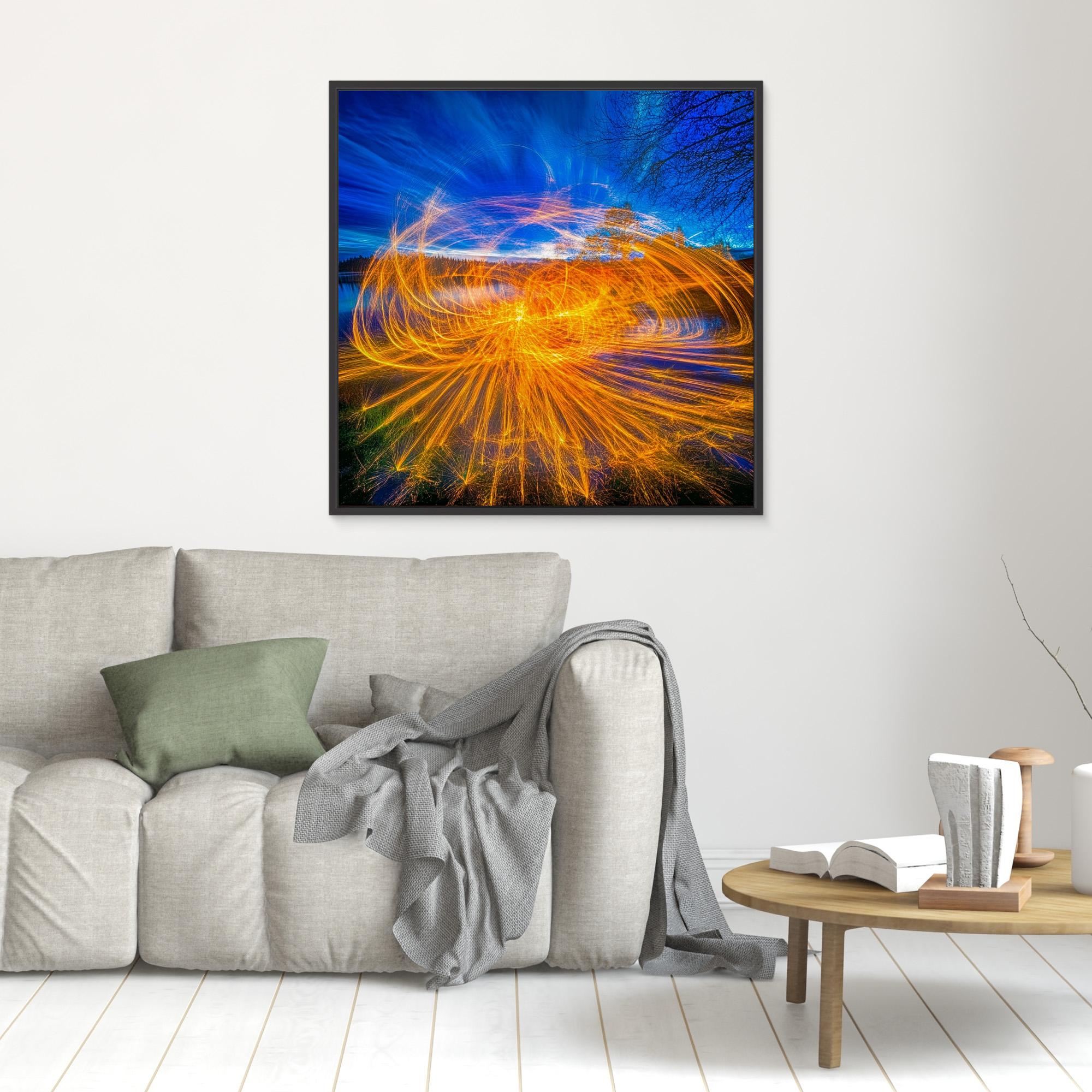 Canvas Print : Radiant Blaze - Abstract Firelight Wall Art - Chiara Rossetti