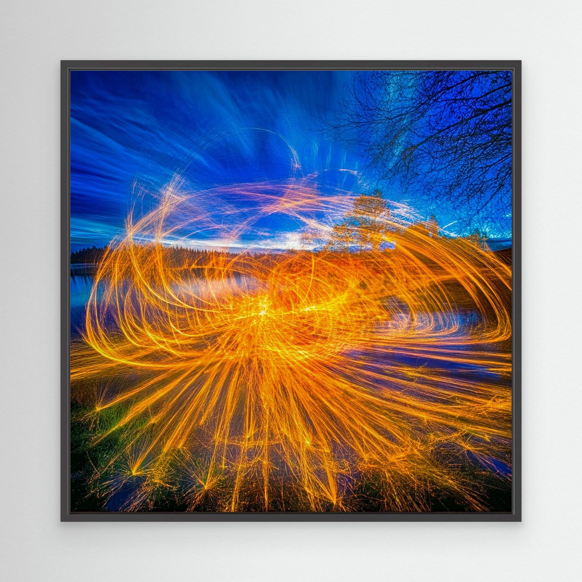 Canvas Print : Radiant Blaze - Abstract Firelight Wall Art - Chiara Rossetti