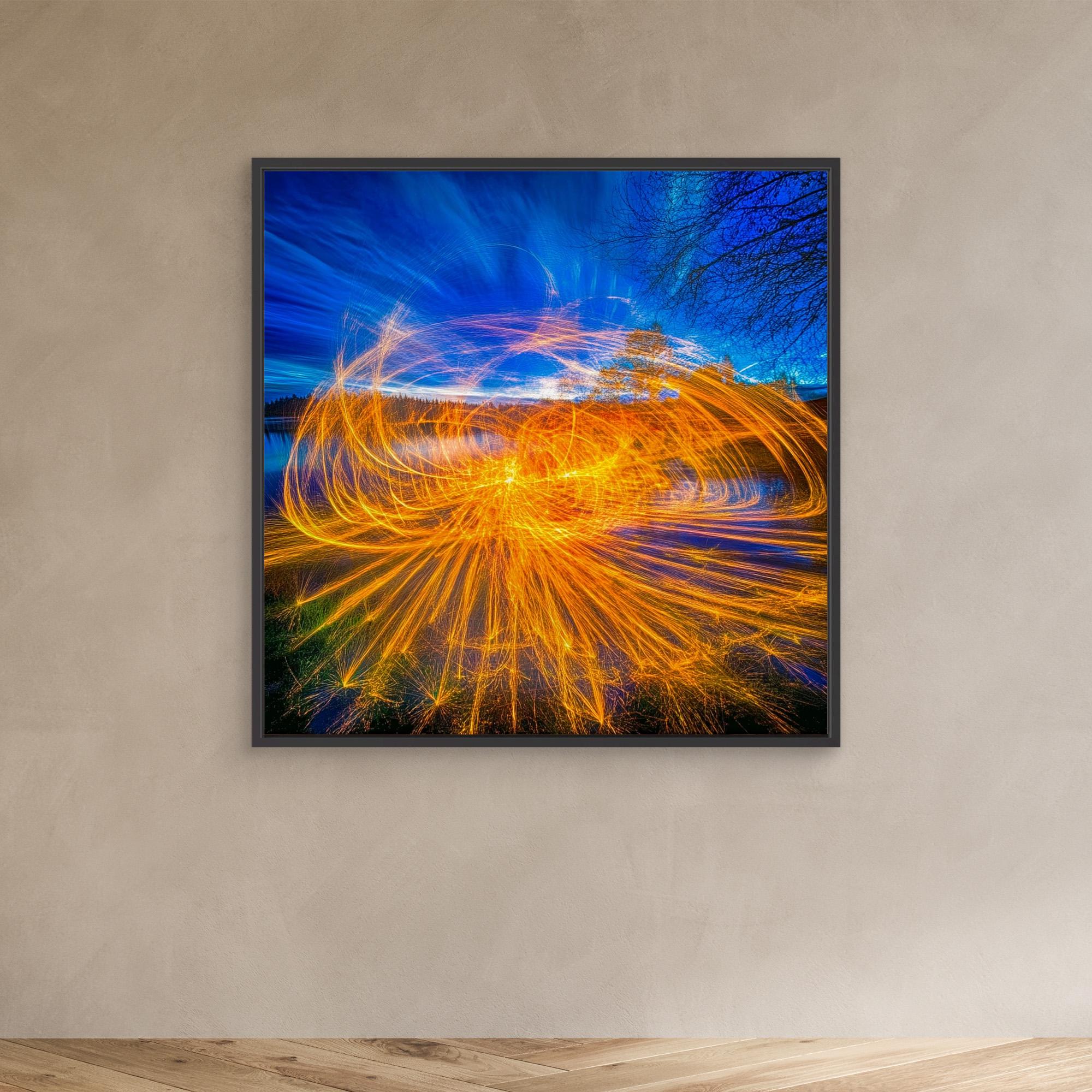 Canvas Print : Radiant Blaze - Abstract Firelight Wall Art - Chiara Rossetti