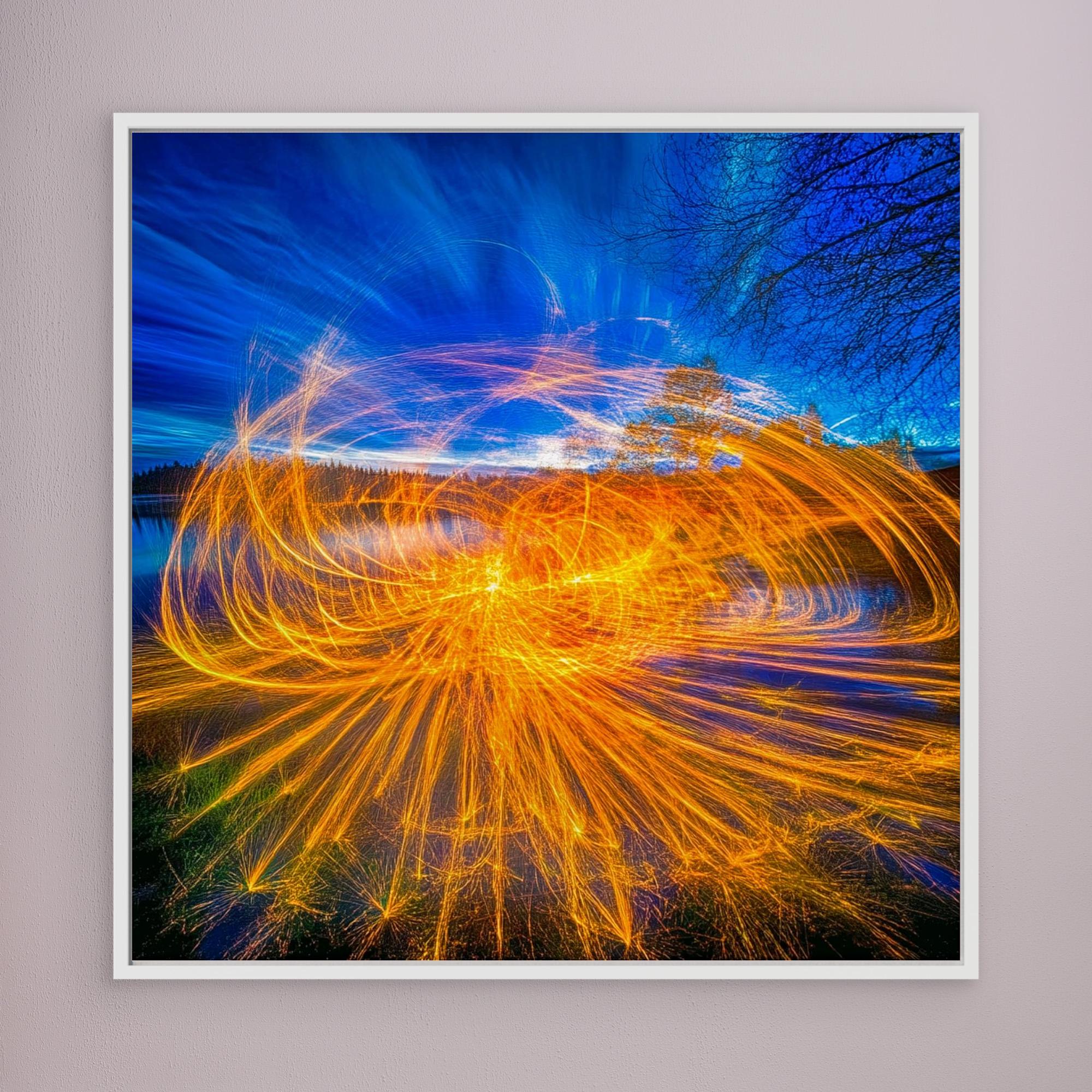 Canvas Print : Radiant Blaze - Abstract Firelight Wall Art - Chiara Rossetti