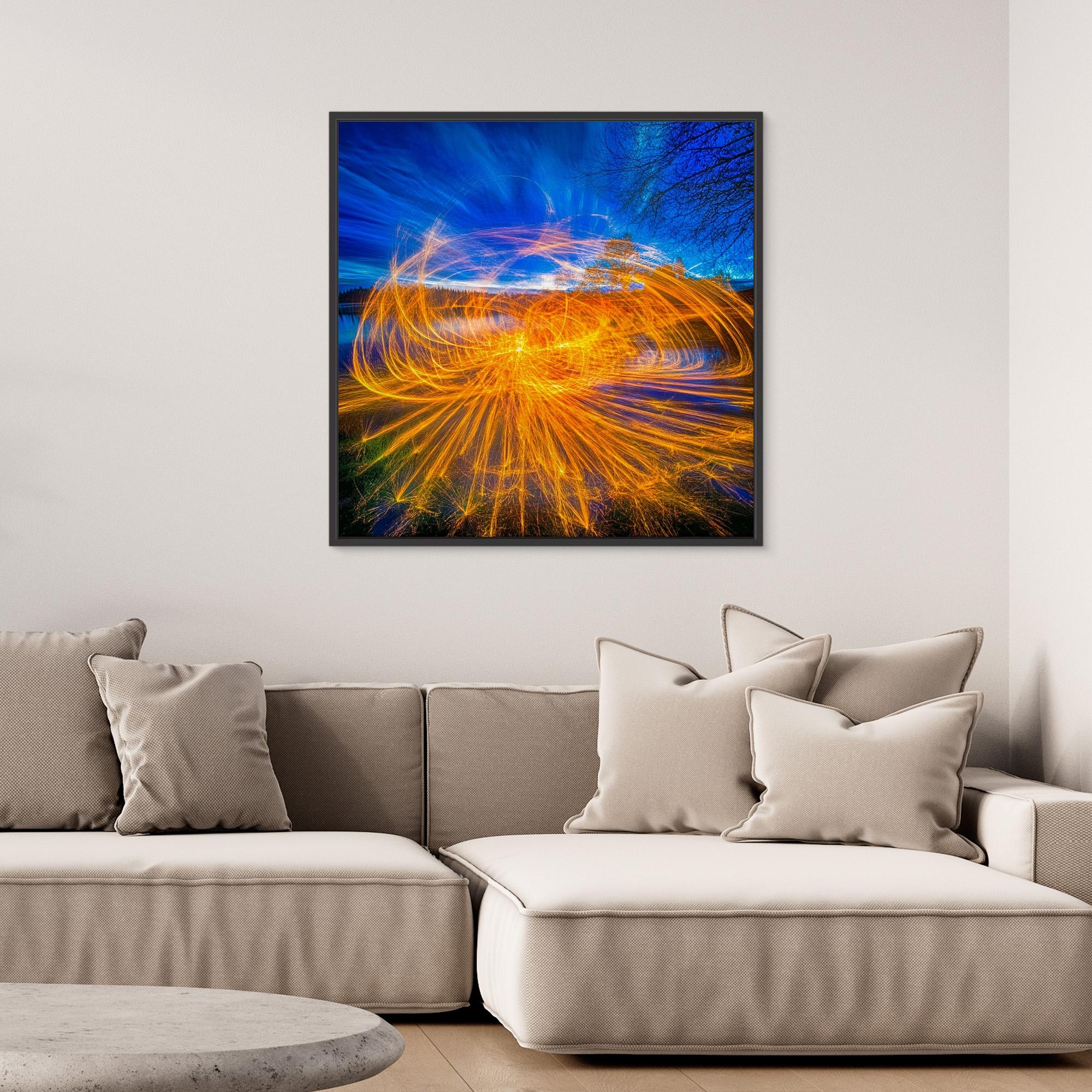 Canvas Print : Radiant Blaze - Abstract Firelight Wall Art - Chiara Rossetti