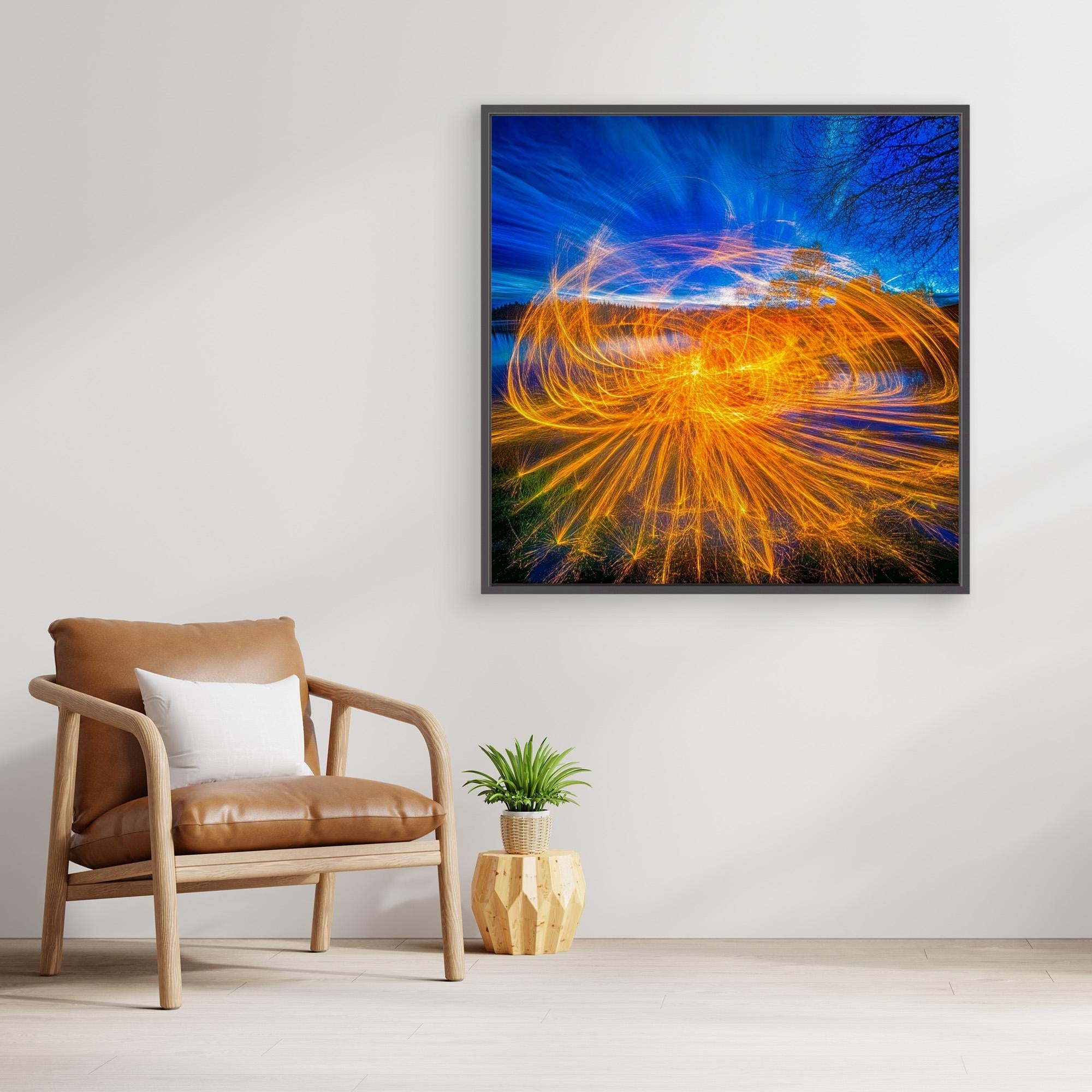 Canvas Print : Radiant Blaze - Abstract Firelight Wall Art - Chiara Rossetti