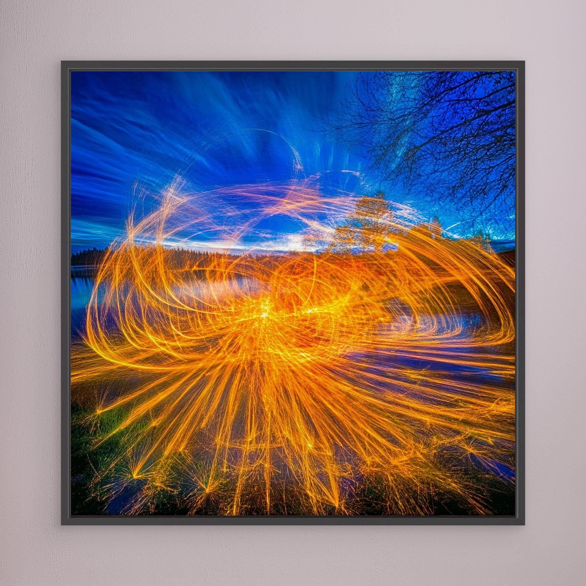 Canvas Print : Radiant Blaze - Abstract Firelight Wall Art - Chiara Rossetti