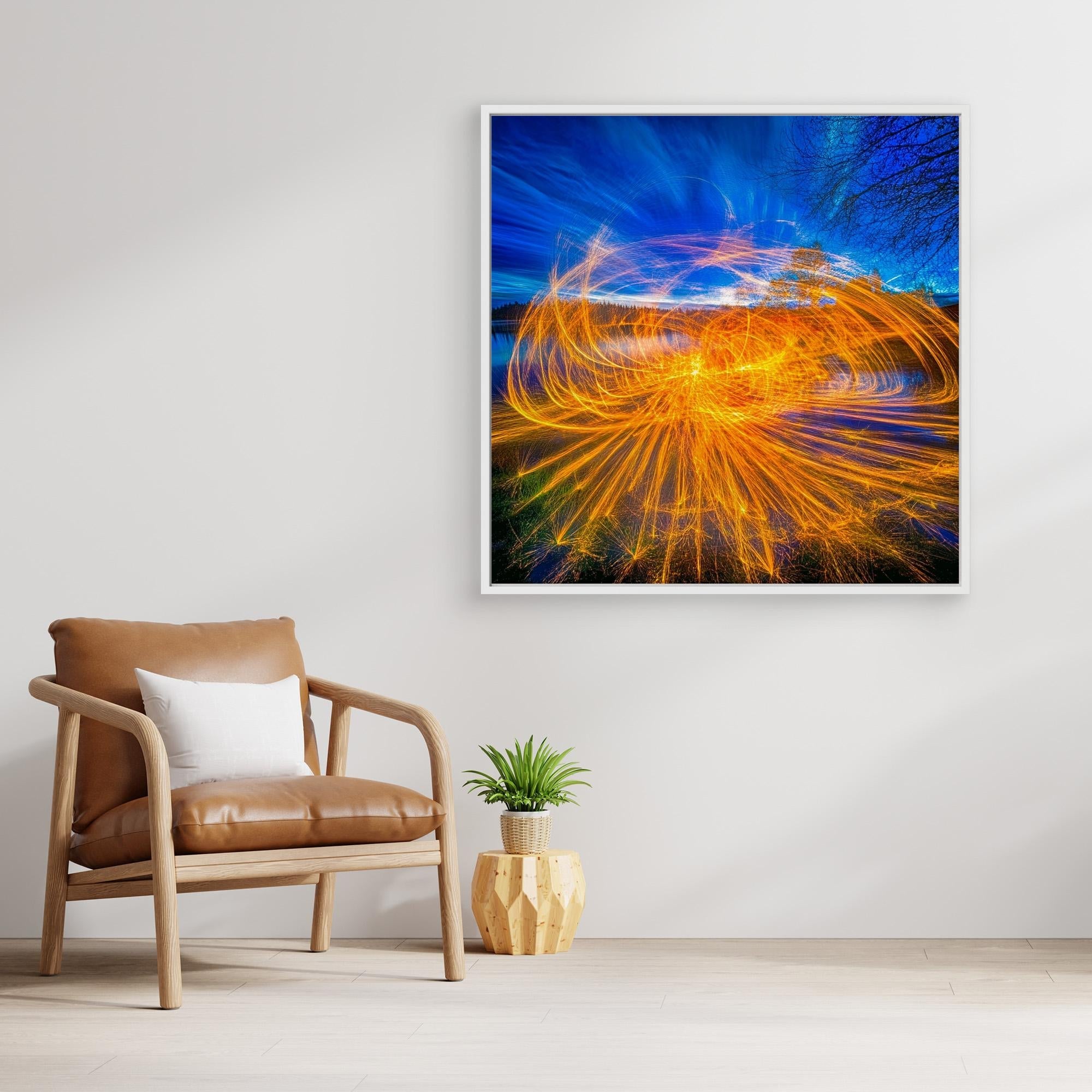 Canvas Print : Radiant Blaze - Abstract Firelight Wall Art - Chiara Rossetti