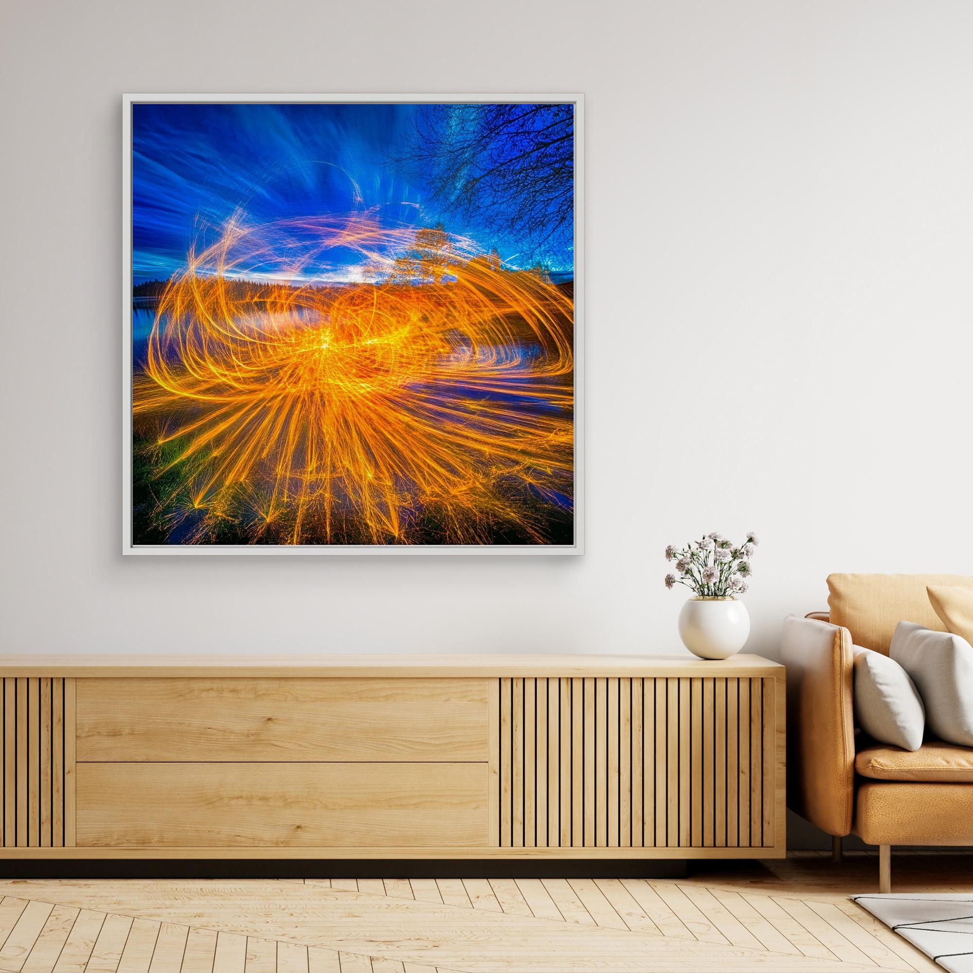 Canvas Print : Radiant Blaze - Abstract Firelight Wall Art - Chiara Rossetti