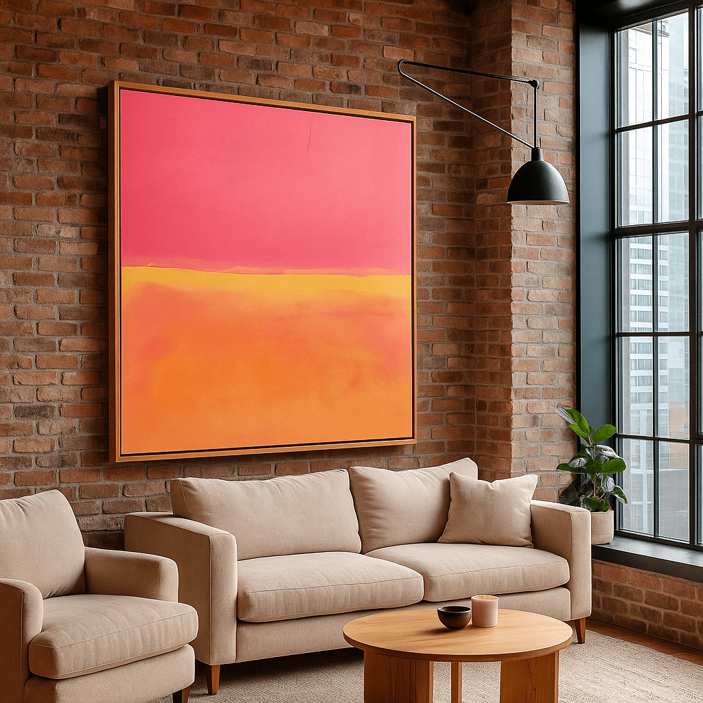 Canvas Print: Radiant Horizon - Wabi - Sabi Abstract Canvas modern abstract canvas wall art by Rossetti Art – luxury interior design artwork for living room, bedroom, office – abstract wall art canvas print art Chiara Rossetti