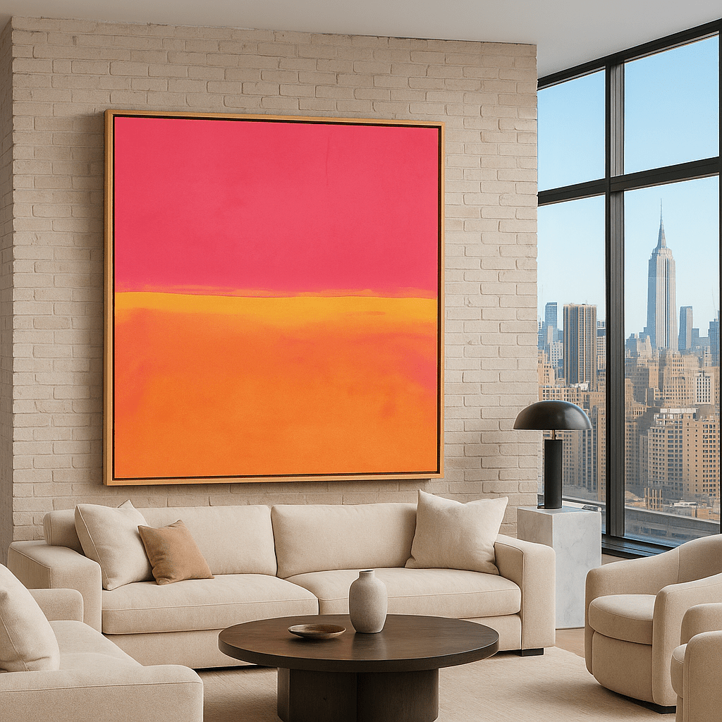Canvas Print: Radiant Horizon - Wabi - Sabi Abstract Canvas modern abstract canvas wall art by Rossetti Art – luxury interior design artwork for living room, bedroom, office – abstract wall art canvas print art Chiara Rossetti