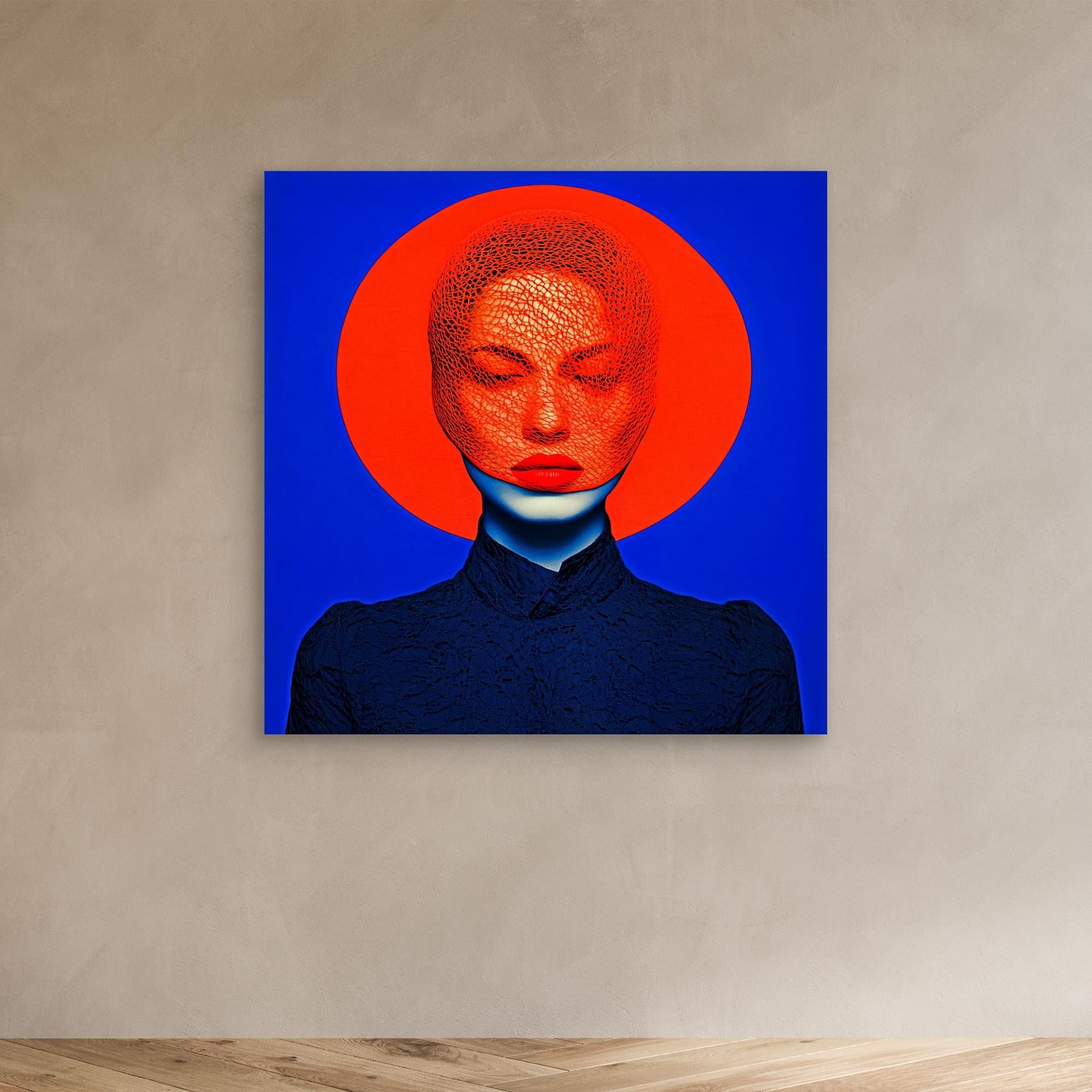 Canvas Print : Radiant Reflection - Modern Portrait Art modern abstract canvas wall art by Rossetti Art – luxury interior design artwork for living room, bedroom, office – contemporary decor style modern portrait photography