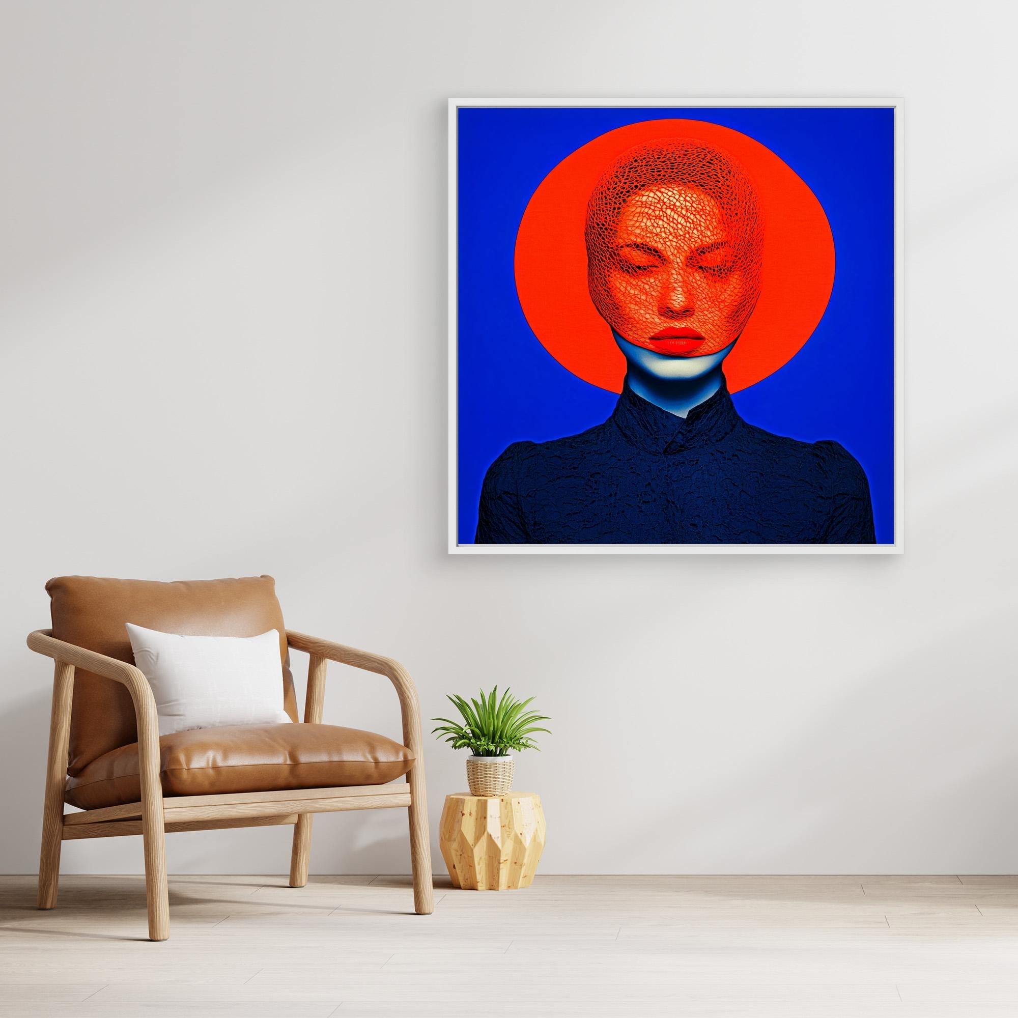 Canvas Print : Radiant Reflection - Modern Portrait Art modern abstract canvas wall art by Rossetti Art – luxury interior design artwork for living room, bedroom, office – contemporary decor style modern portrait photography