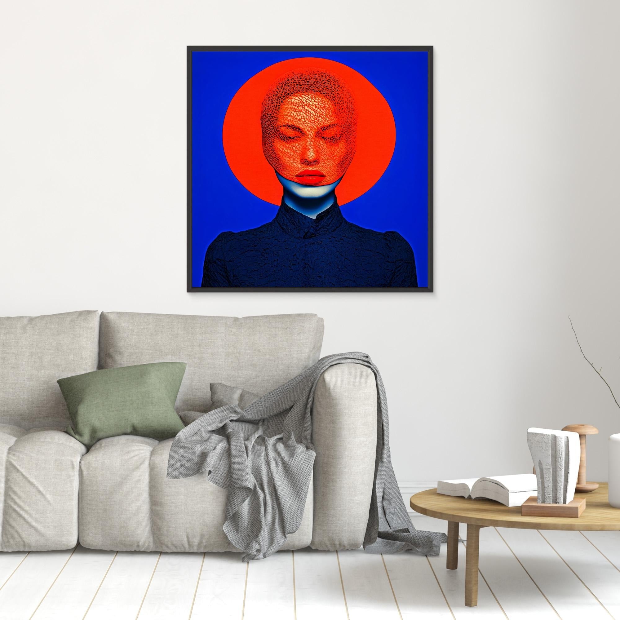 Canvas Print : Radiant Reflection - Modern Portrait Art modern abstract canvas wall art by Rossetti Art – luxury interior design artwork for living room, bedroom, office – contemporary decor style modern portrait photography