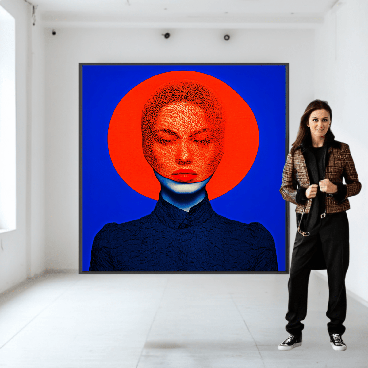 Canvas Print : Radiant Reflection - Modern Portrait Art modern abstract canvas wall art by Rossetti Art – luxury interior design artwork for living room, bedroom, office – contemporary decor style modern portrait photography