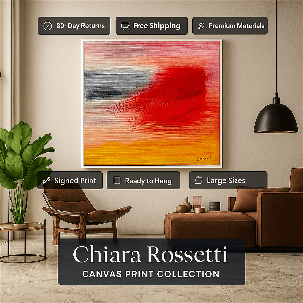 Canvas Print : Radiant Sunset Horizon - Abstract Acrylic Canvas Wall Art modern abstract canvas wall art by Rossetti Art – luxury interior design artwork for living room, bedroom, office – Color Canvas Art Modern Abstract Painting Ready To Hang Art