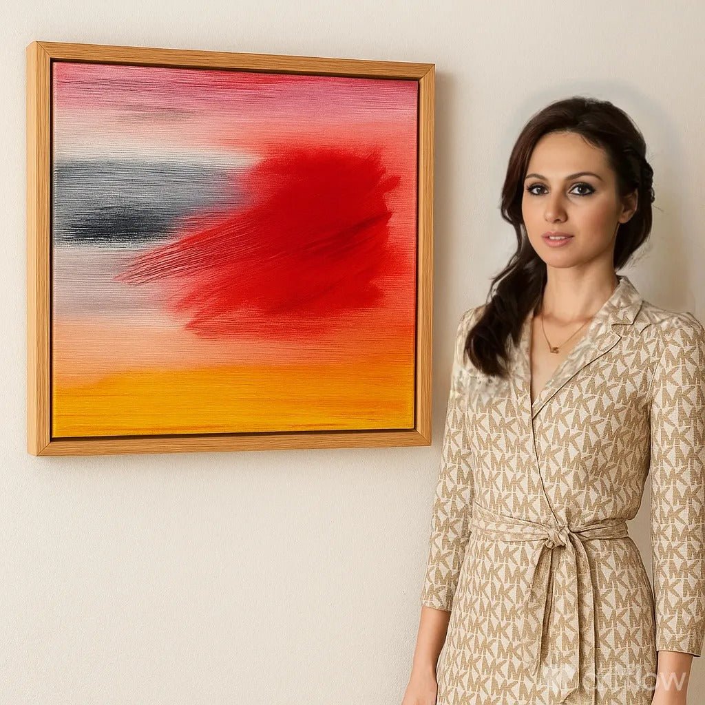 Canvas Print : Radiant Sunset Horizon - Abstract Acrylic Canvas Wall Art modern abstract canvas wall art by Rossetti Art – luxury interior design artwork for living room, bedroom, office – Color Canvas Art Modern Abstract Painting Ready To Hang Art