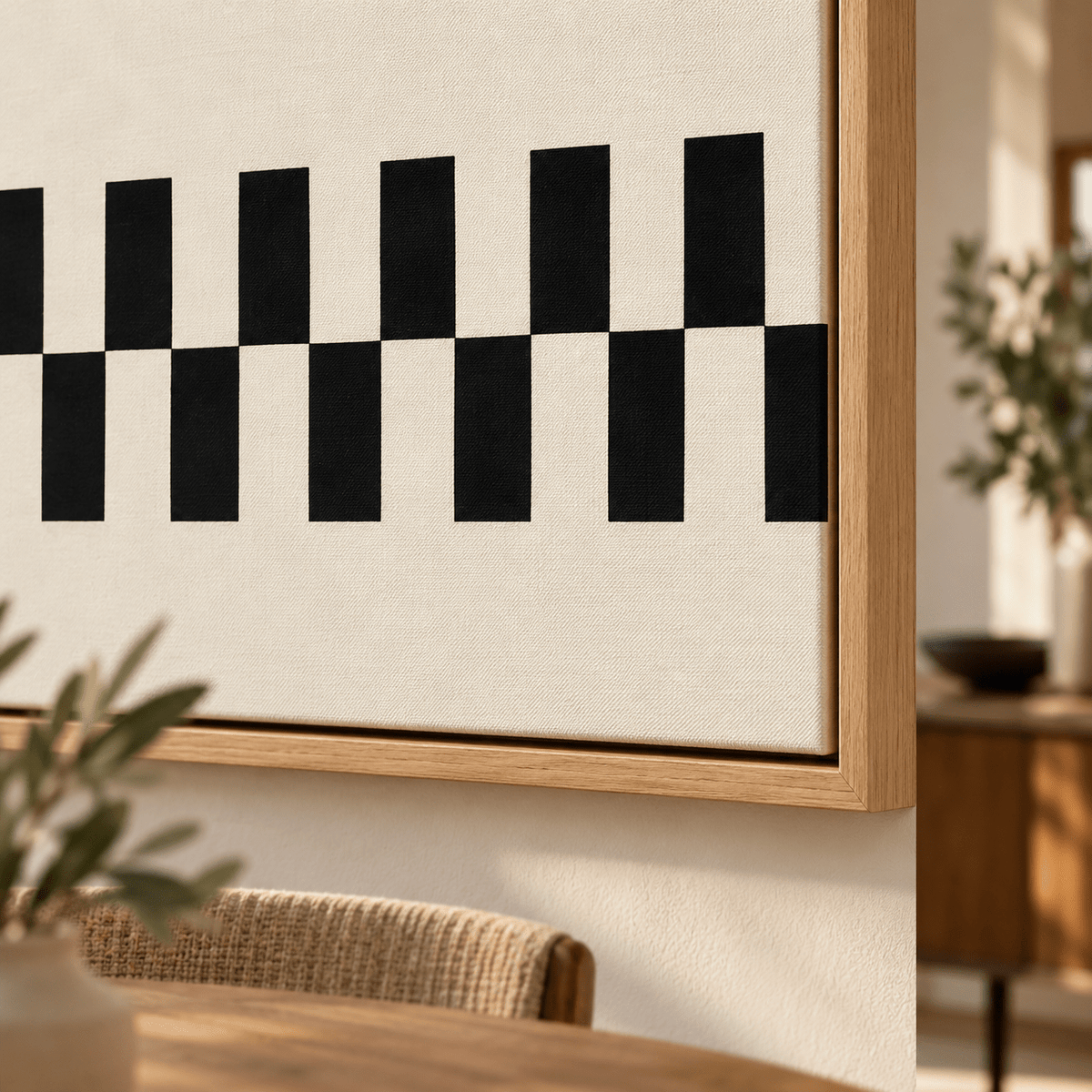 Rectangle Wall Art – Ivory Cadence canvas print corner detail by Rossetti Art