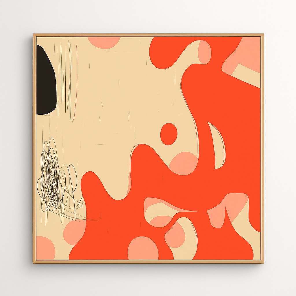 Canvas Print: Red Abstract Canvas Wall Art – Modern Expressionist Canvas Print for Luxury Interiors | Rossetti Art modern abstract canvas wall art by Rossetti Art – luxury interior design artwork for living room, bedroom, office – abstract wall art contemporary wall design extra large canvas wall art for living room