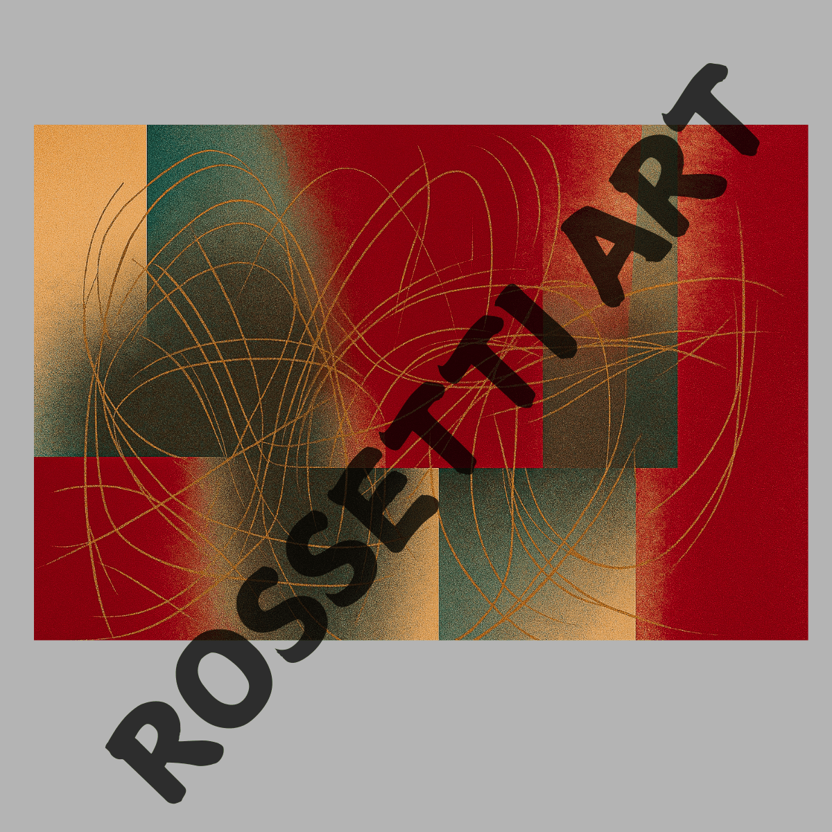 Canvas Print : "Red & Gold Golden Static" – Red & Gold Artwork - Chiara Rossetti