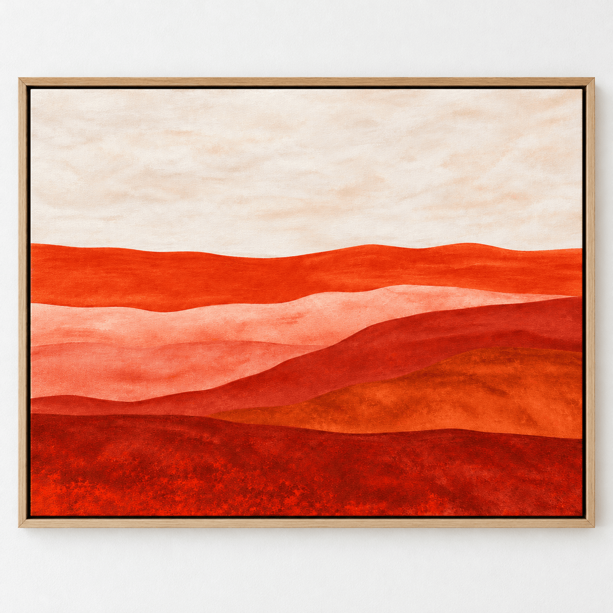 Red Landscape Painting – Crimson Ridge framed canvas print by Rossetti Art