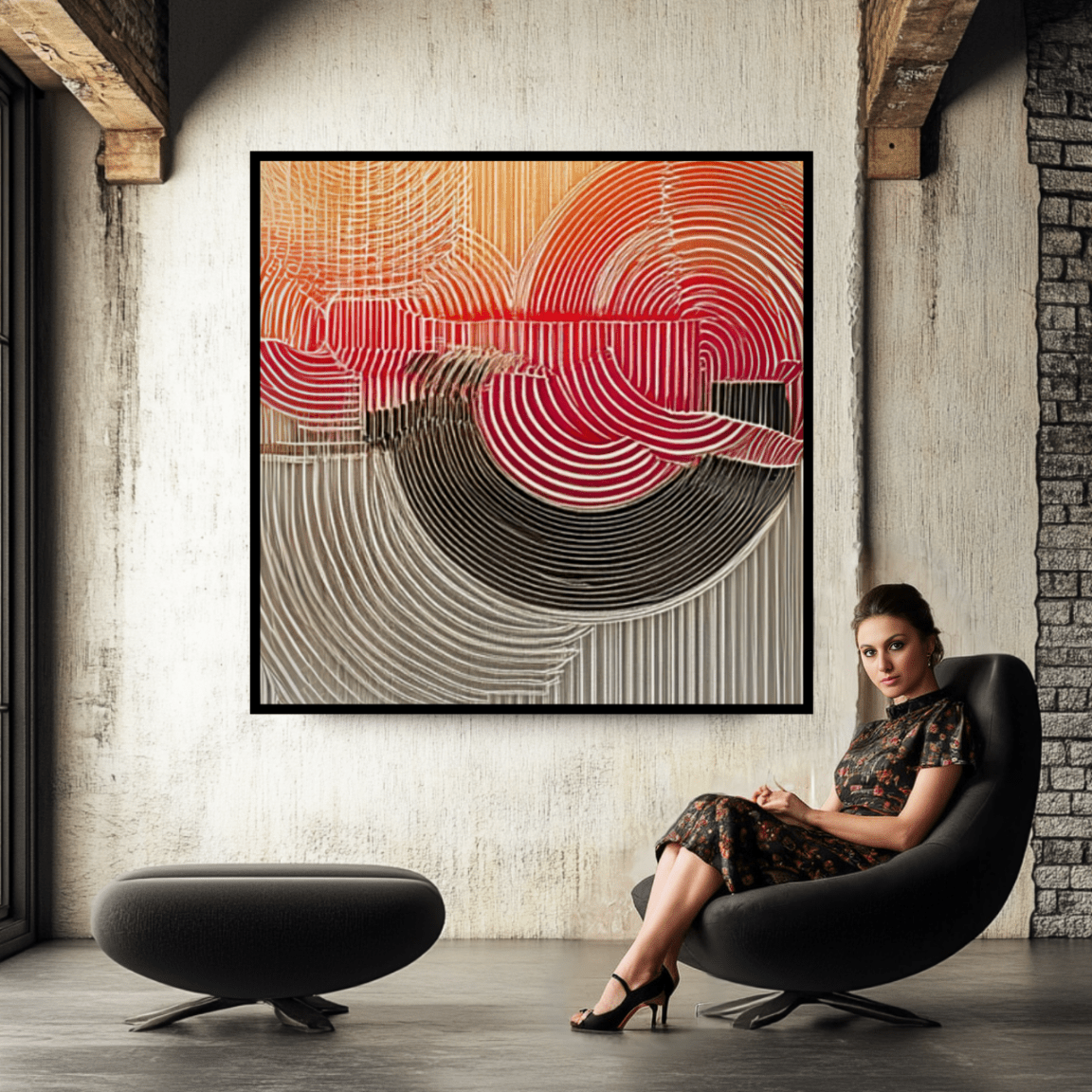 Canvas Print : Rhythmic Fusion - Abstract Textured Canvas Art modern abstract canvas wall art by Rossetti Art – luxury interior design artwork for living room, bedroom, office – Canvas Print : Rhythmic Fusion Modern Art Statement Rhythmic Fusion