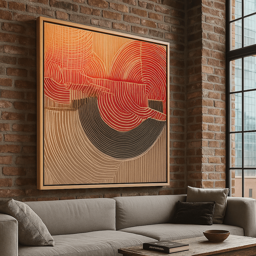Canvas Print : Rhythmic Fusion - Abstract Textured Canvas Art modern abstract canvas wall art by Rossetti Art – luxury interior design artwork for living room, bedroom, office – Canvas Print : Rhythmic Fusion Modern Art Statement Rhythmic Fusion