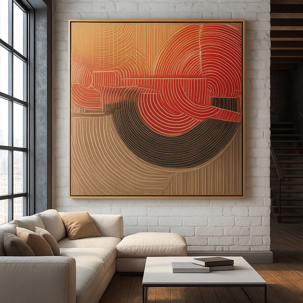 Canvas Print : Rhythmic Fusion - Abstract Textured Canvas Art modern abstract canvas wall art by Rossetti Art – luxury interior design artwork for living room, bedroom, office – Canvas Print : Rhythmic Fusion Modern Art Statement Rhythmic Fusion