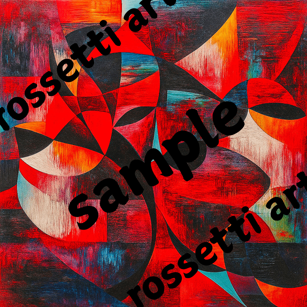 Canvas Print : Rhythms in Red | Abstract Geometric Wall Art | Modern Canvas - Chiara Rossetti
